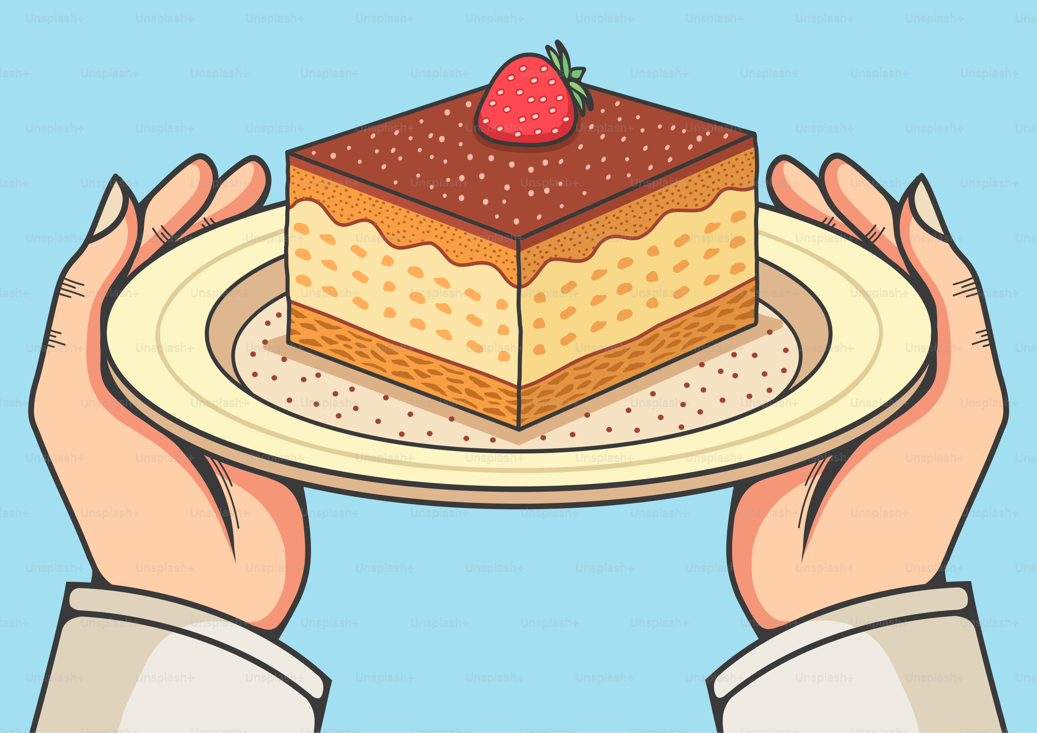 A person holding a plate with a piece of cake on it