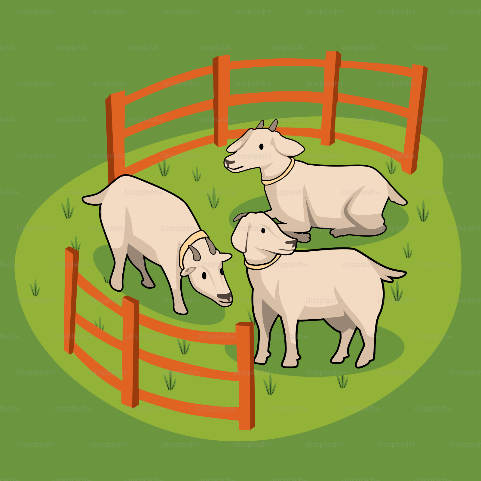 木製の柵のそばに立つ羊の群れのベクター – Unsplashの動物の画像, image size:3000x3000