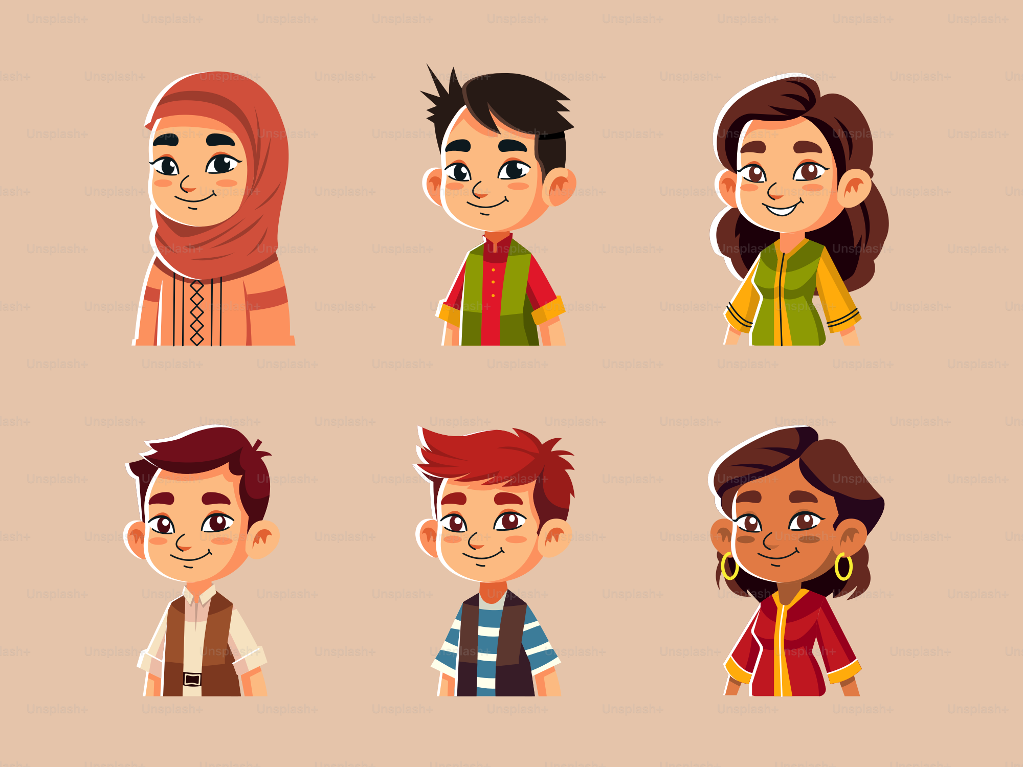 A group of people with different facial expressions