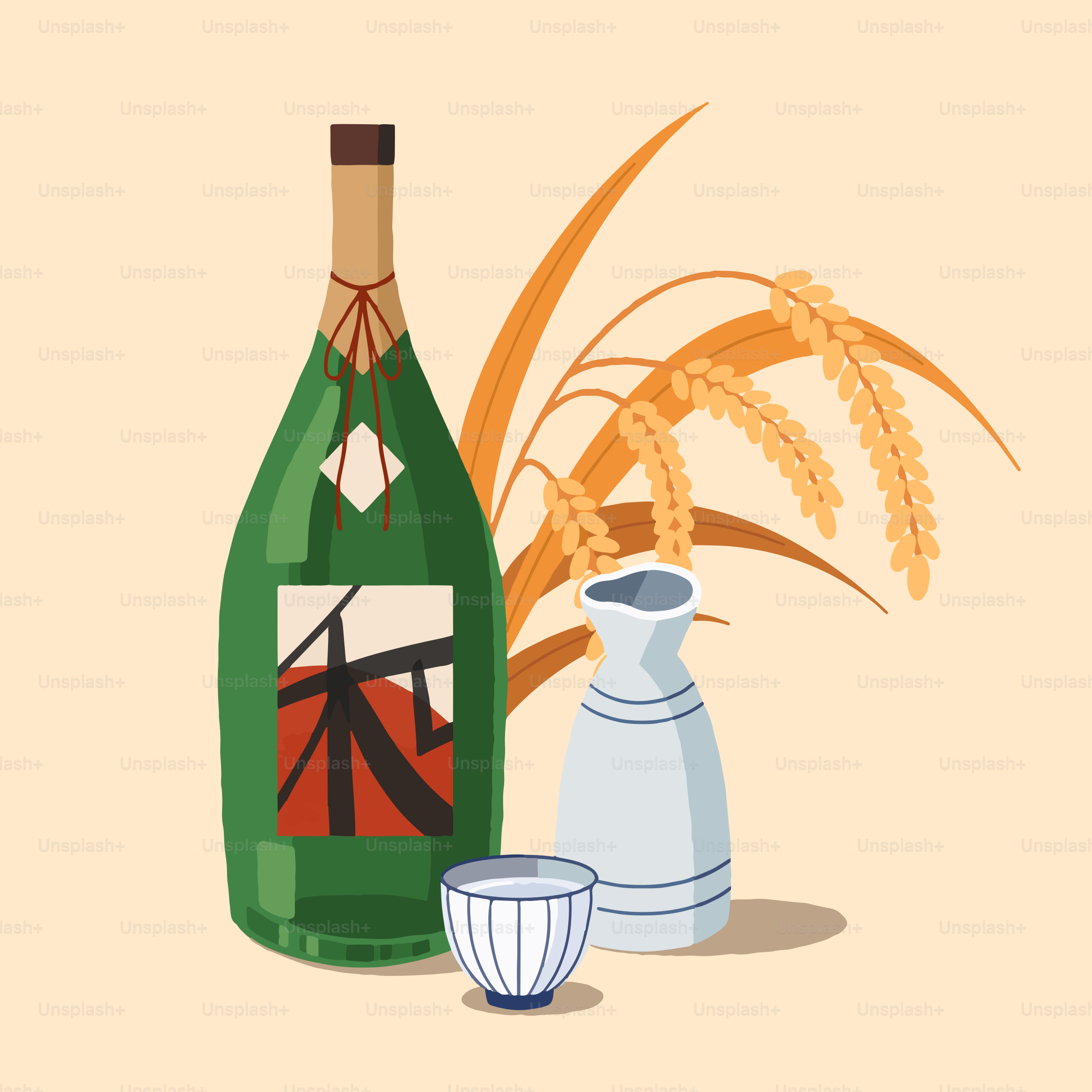 Una botella de vino junto a una copa y un batidor