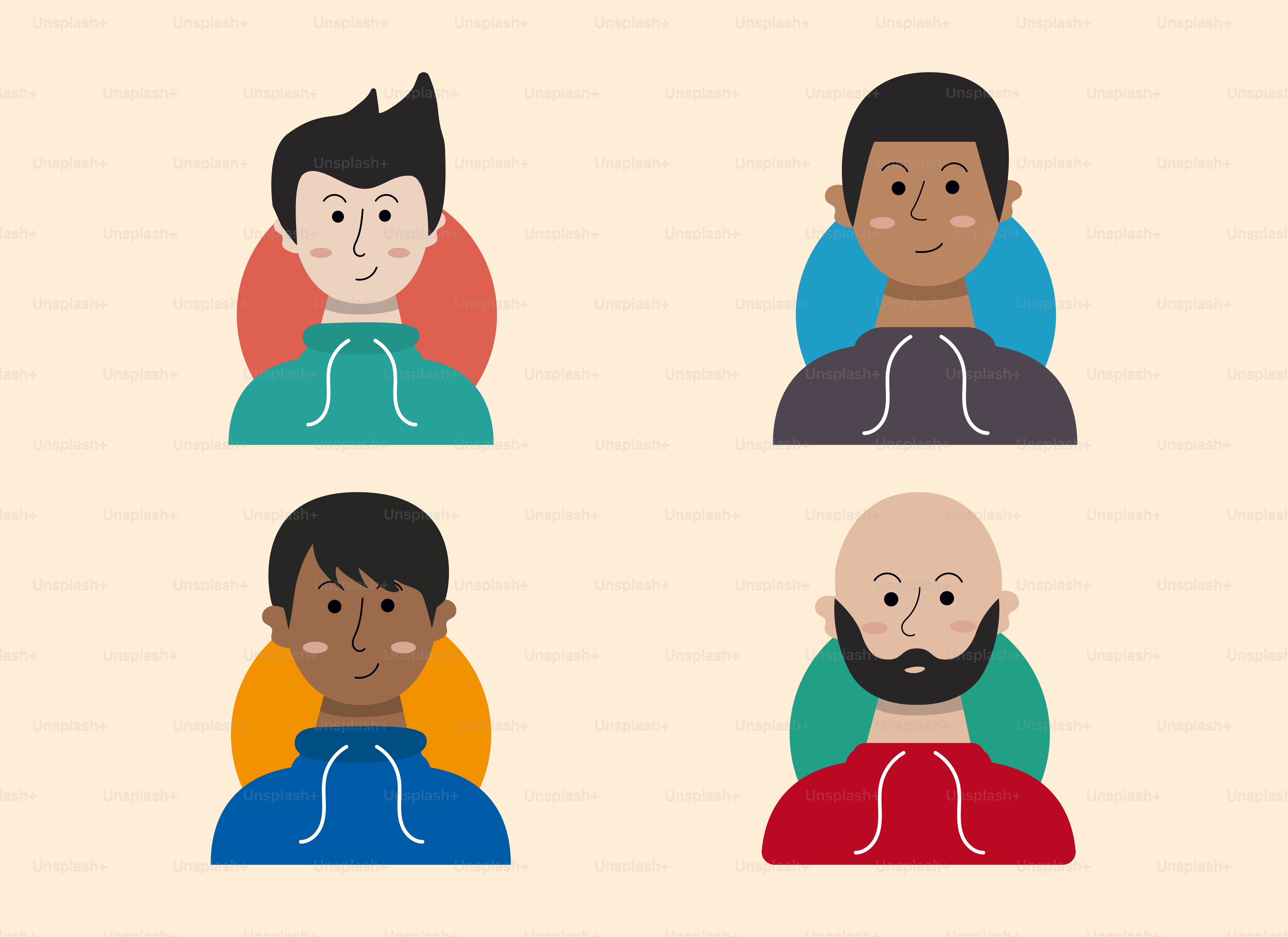 Un groupe de personnes avec des expressions faciales différentes