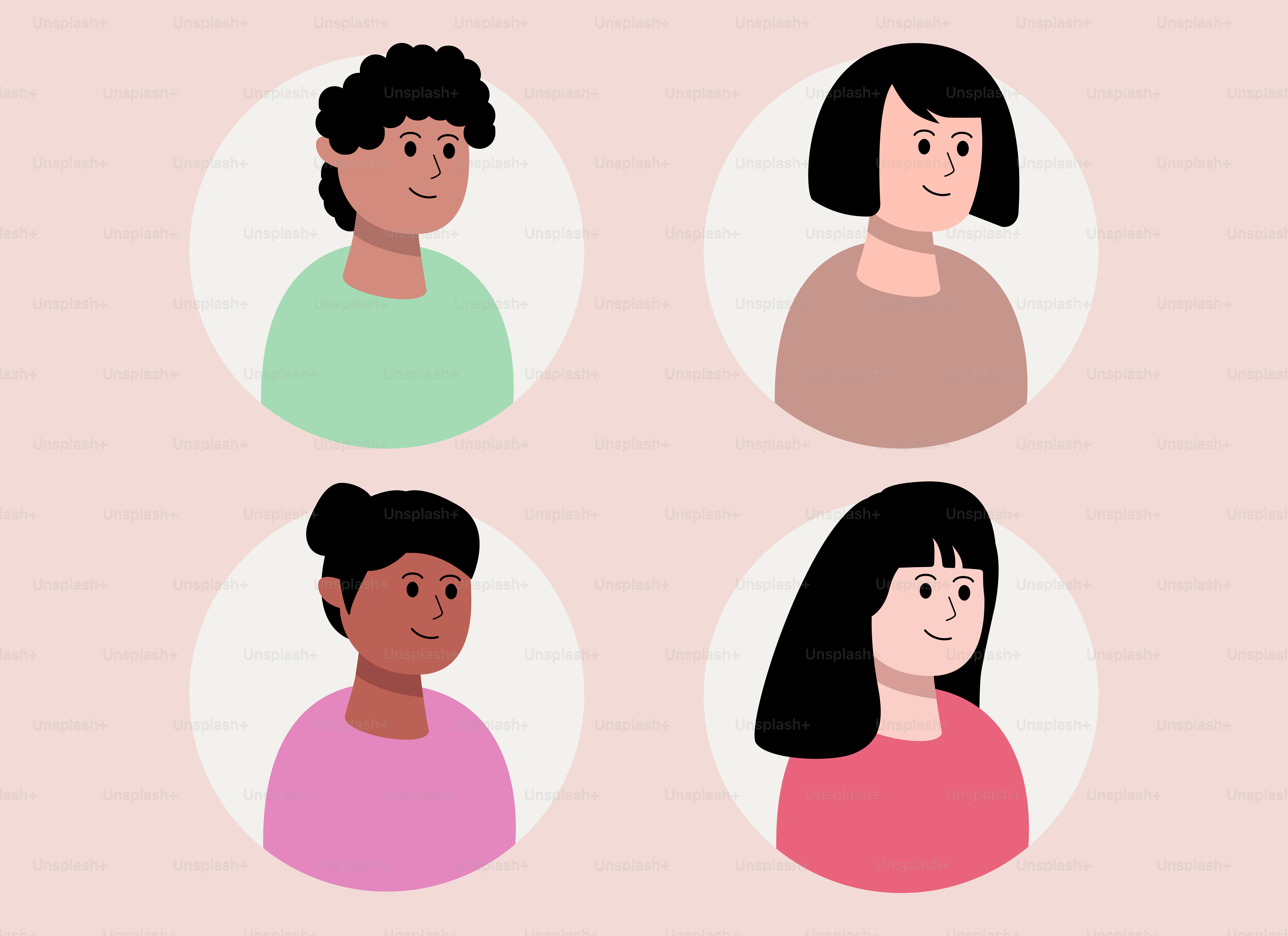 A group of people with different facial expressions vector – People ...