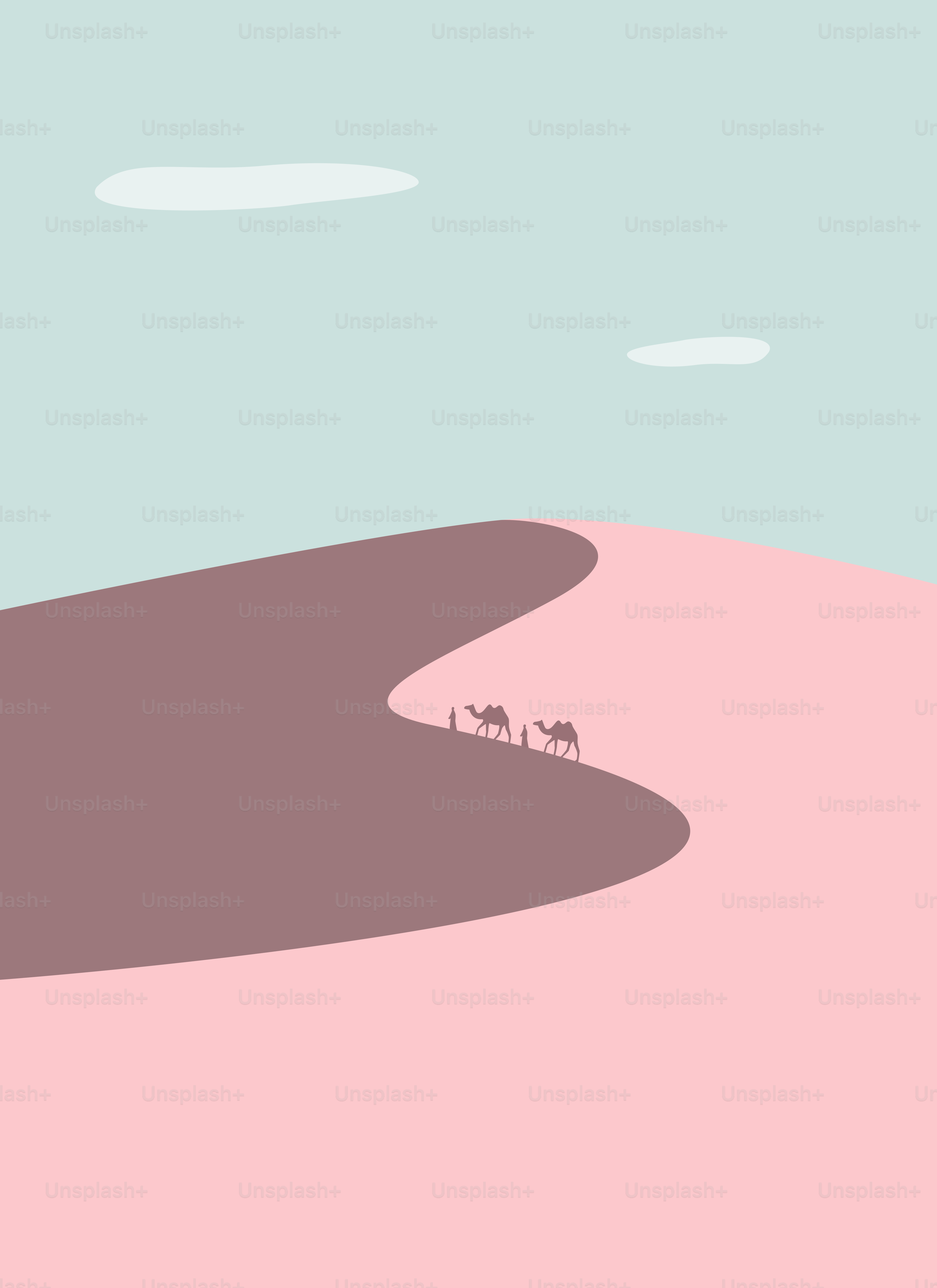 Une scène désertique avec quelques animaux au plus loin