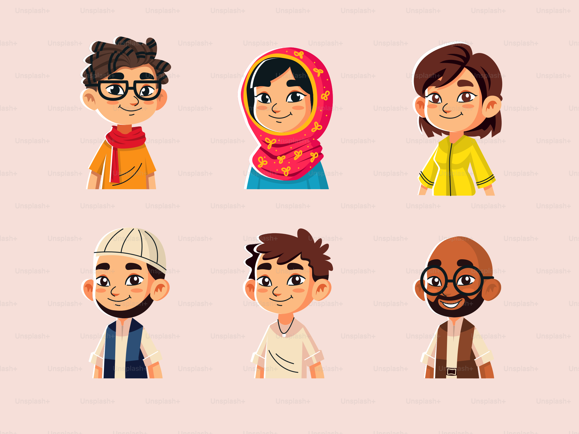 A group of people with different facial expressions