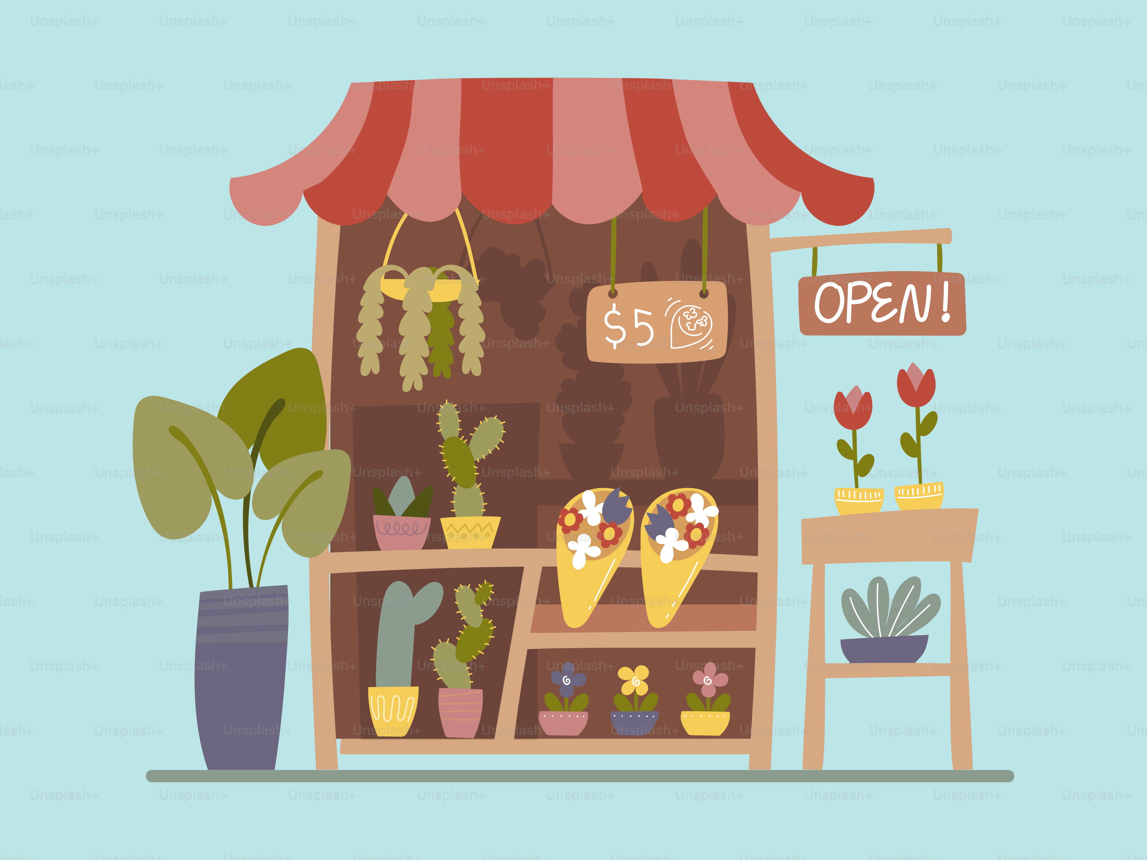 Una pequeña tienda con un cartel que dice abierto