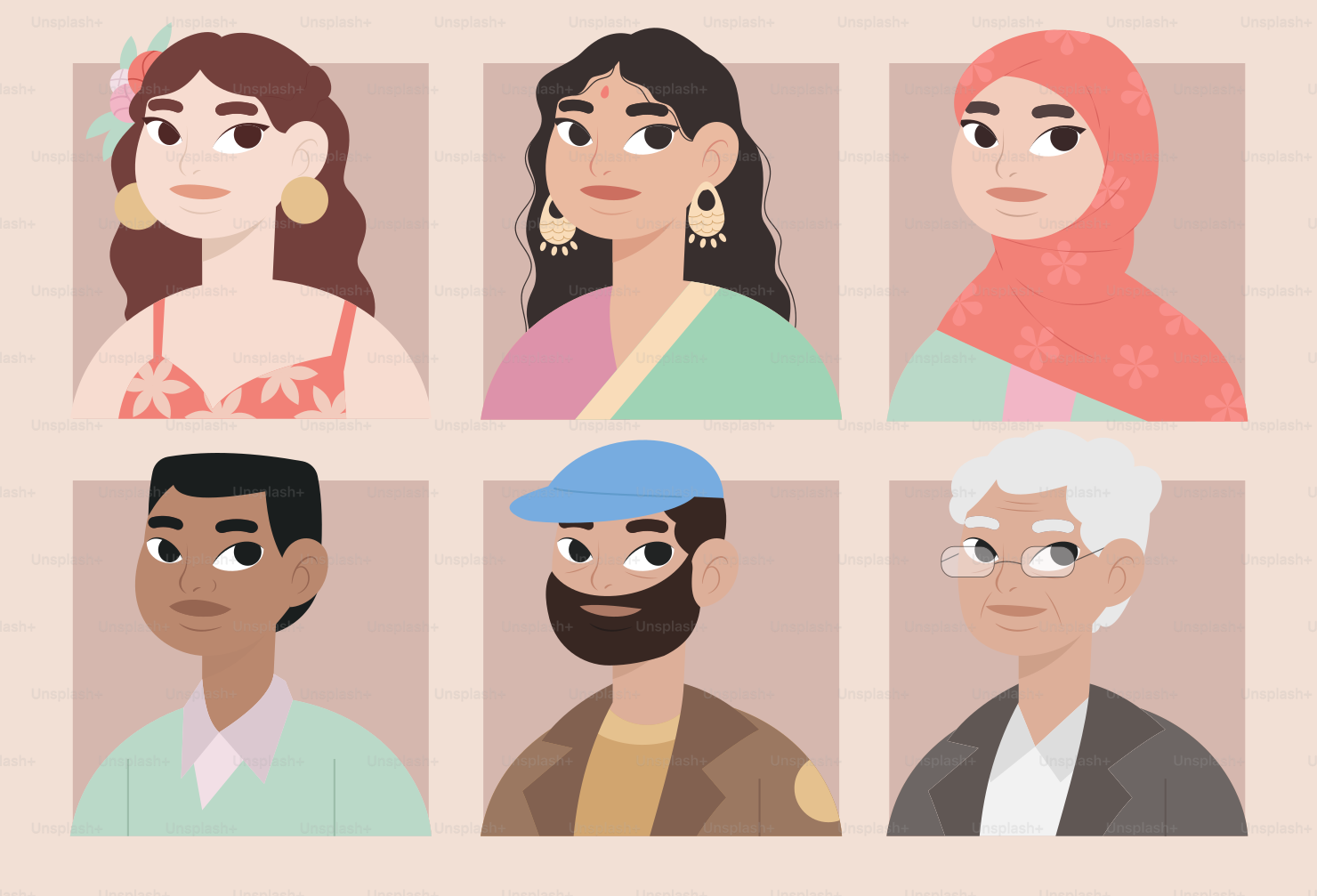 A group of people with different facial expressions