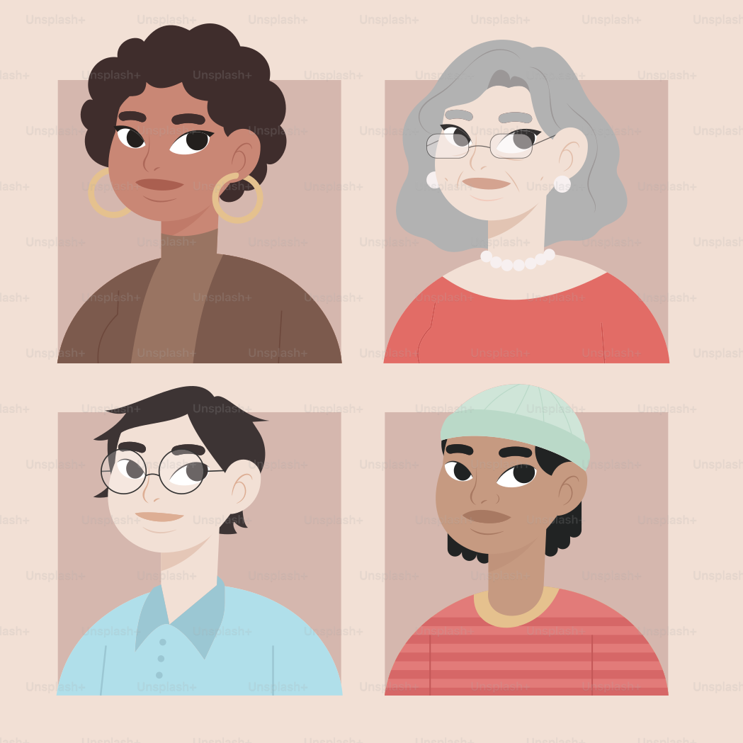 A group of people with different facial expressions