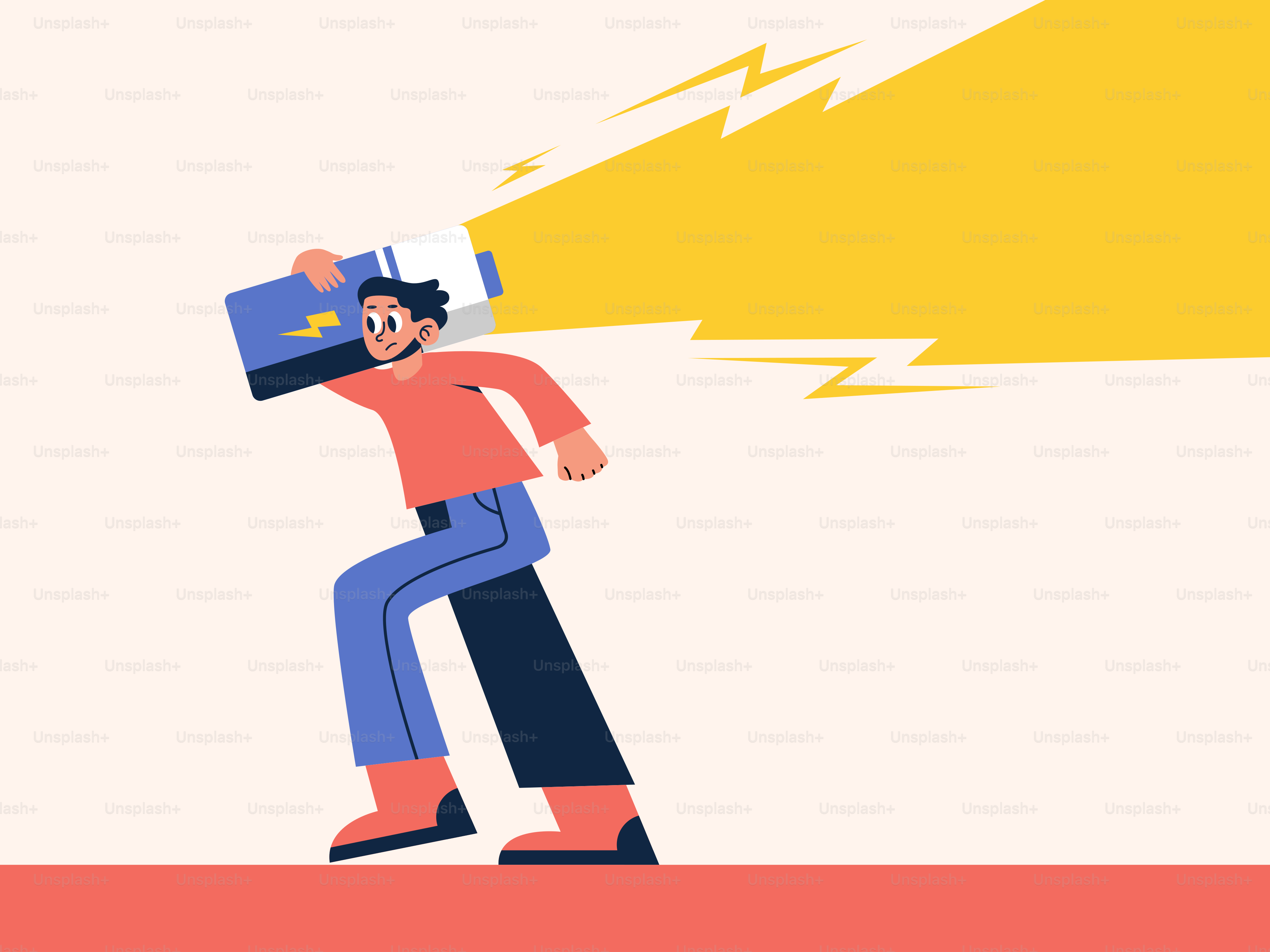 Un homme avec une ampoule sur la tête