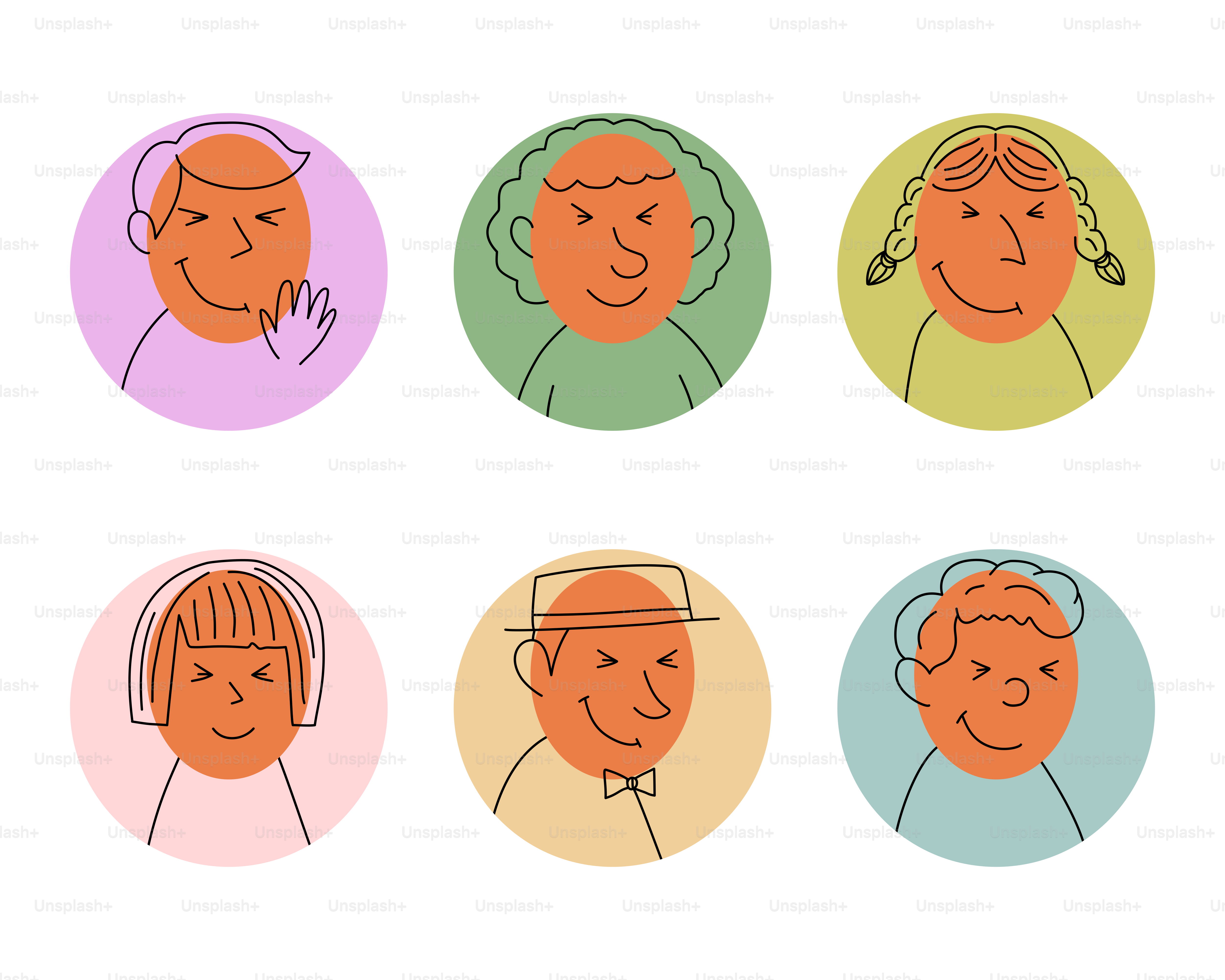 Um grupo de pessoas com expressões faciais diferentes