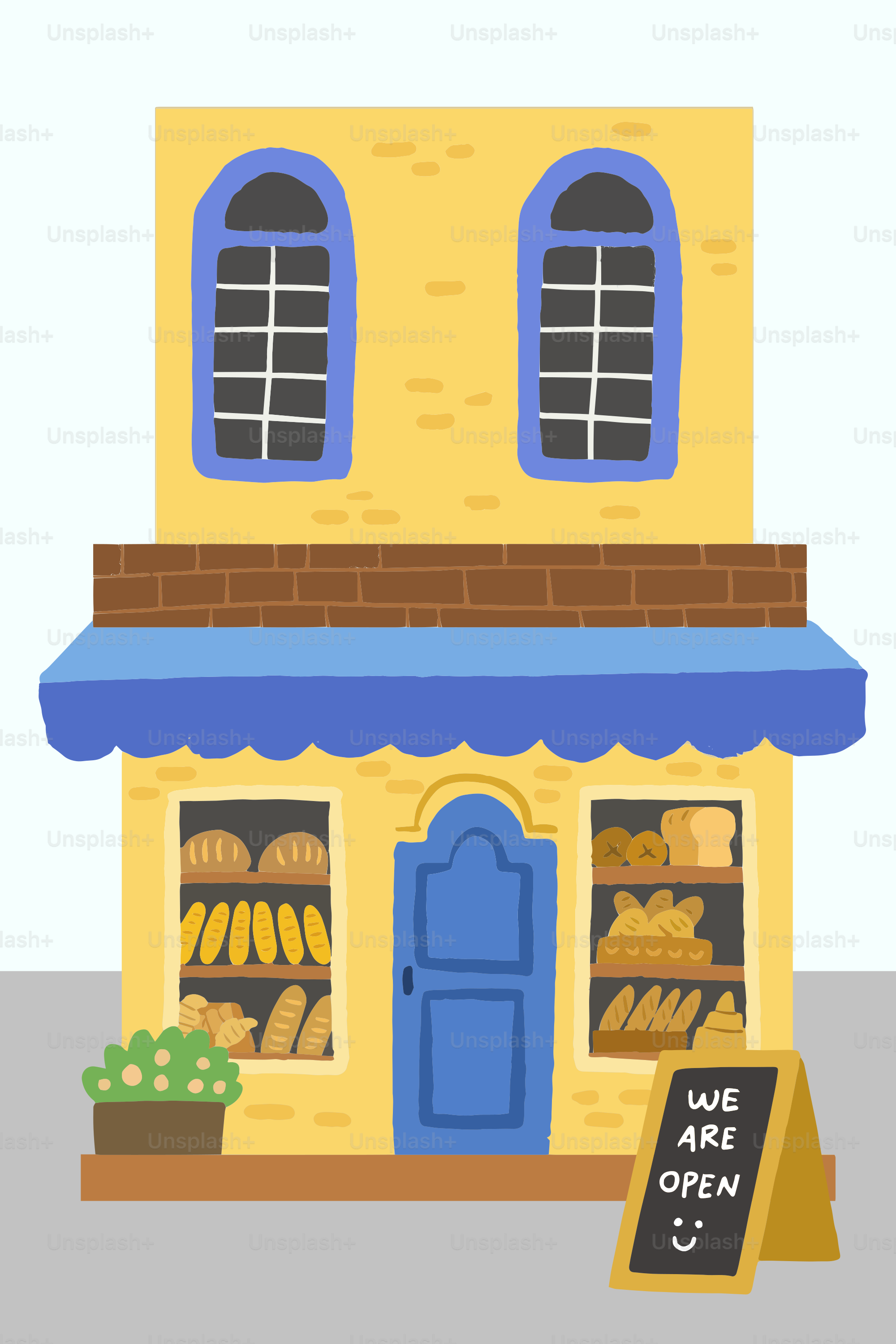 Un edificio con un cartel delante que dice que estamos abiertos