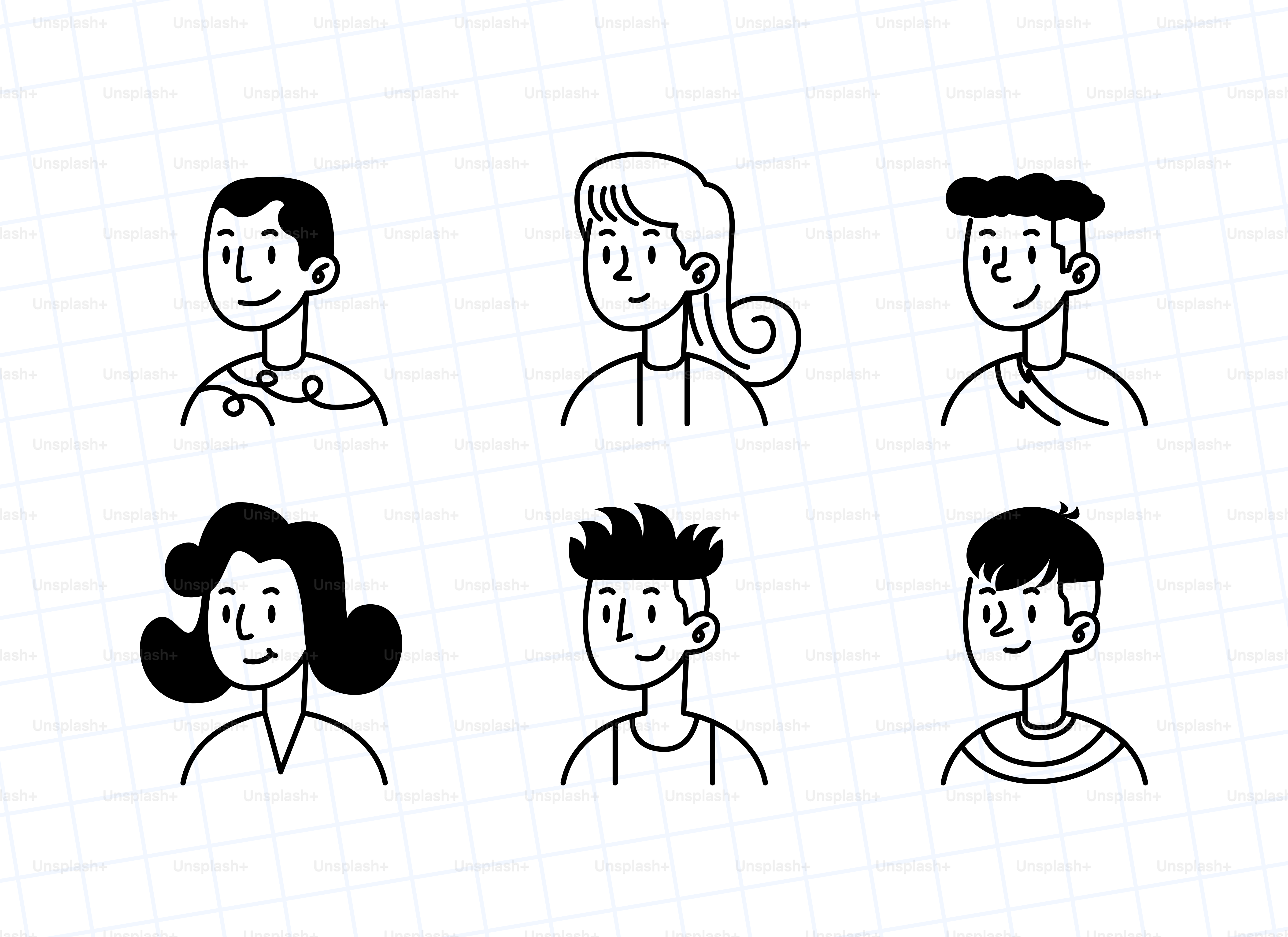 A group of people with different facial expressions vector – People ...