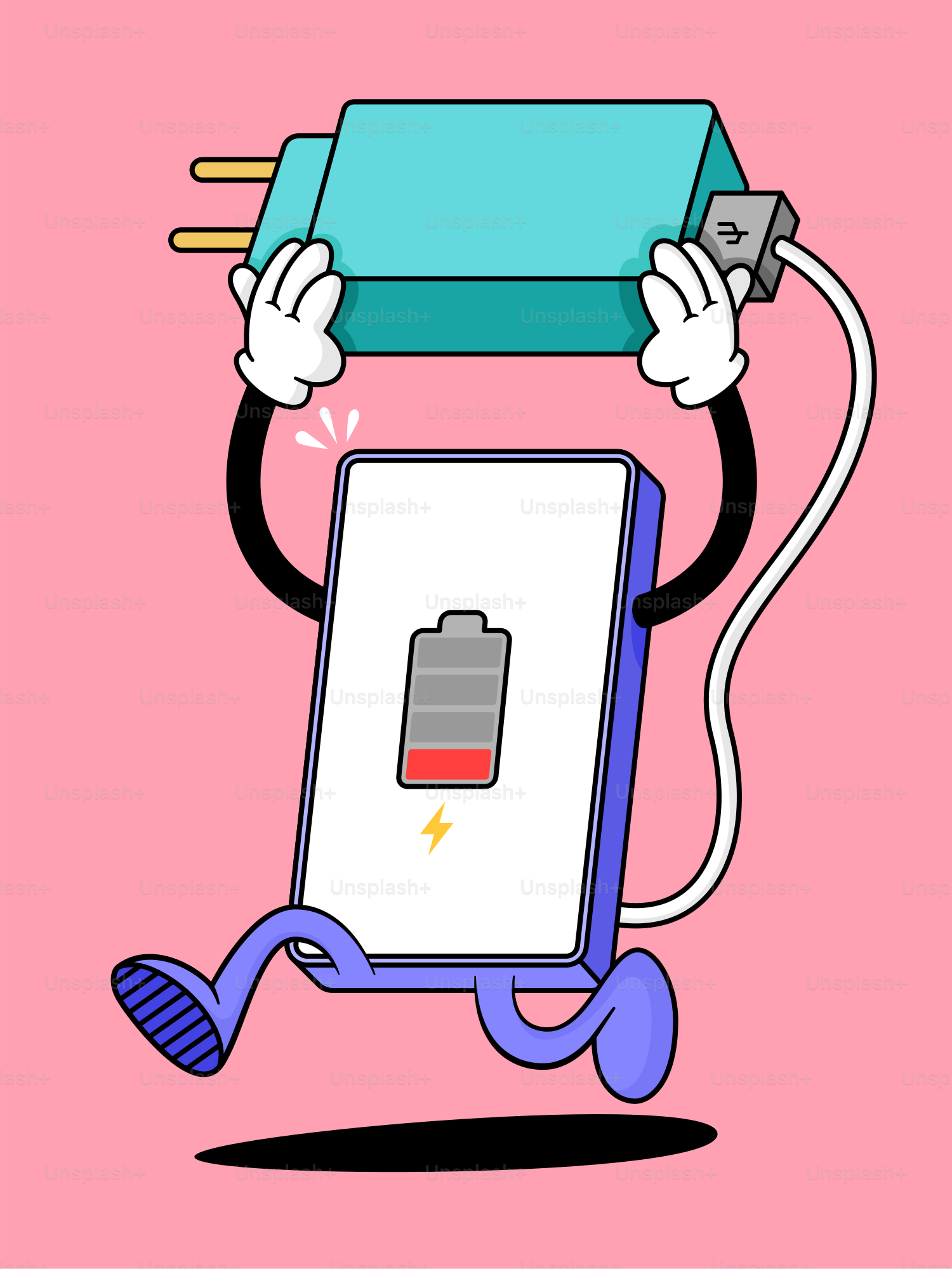 Un personnage de dessin animé tenant un téléphone contre sa tête