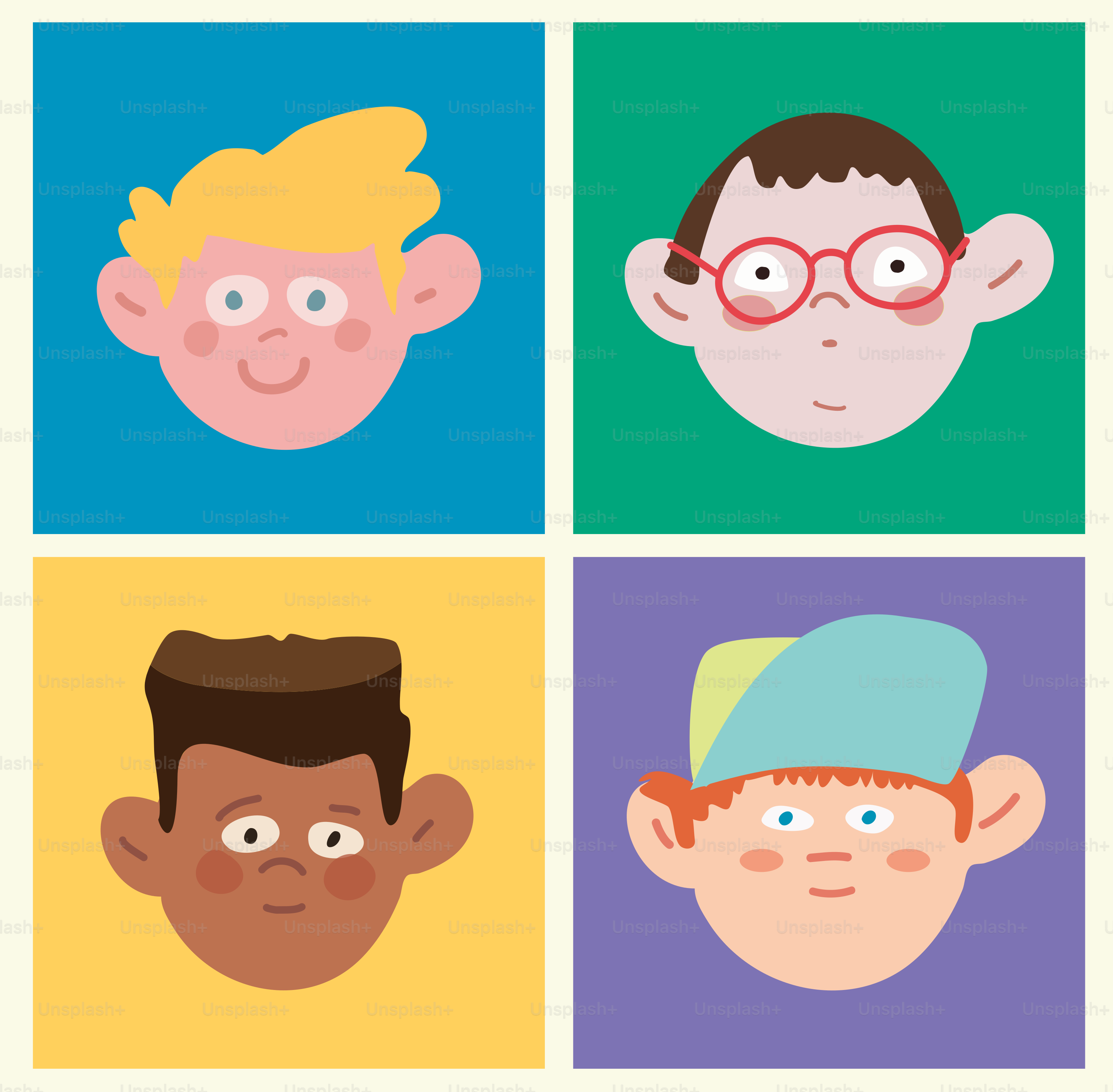 A group of people with different facial expressions