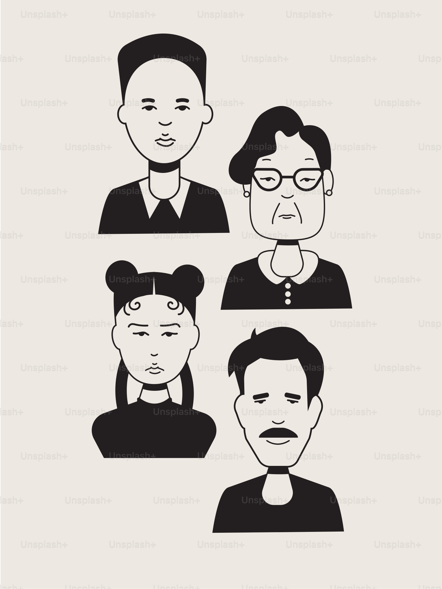 A group of people with different facial expressions
