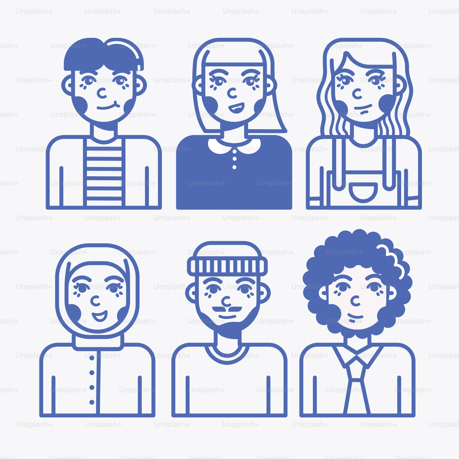 A group of people with different facial expressions