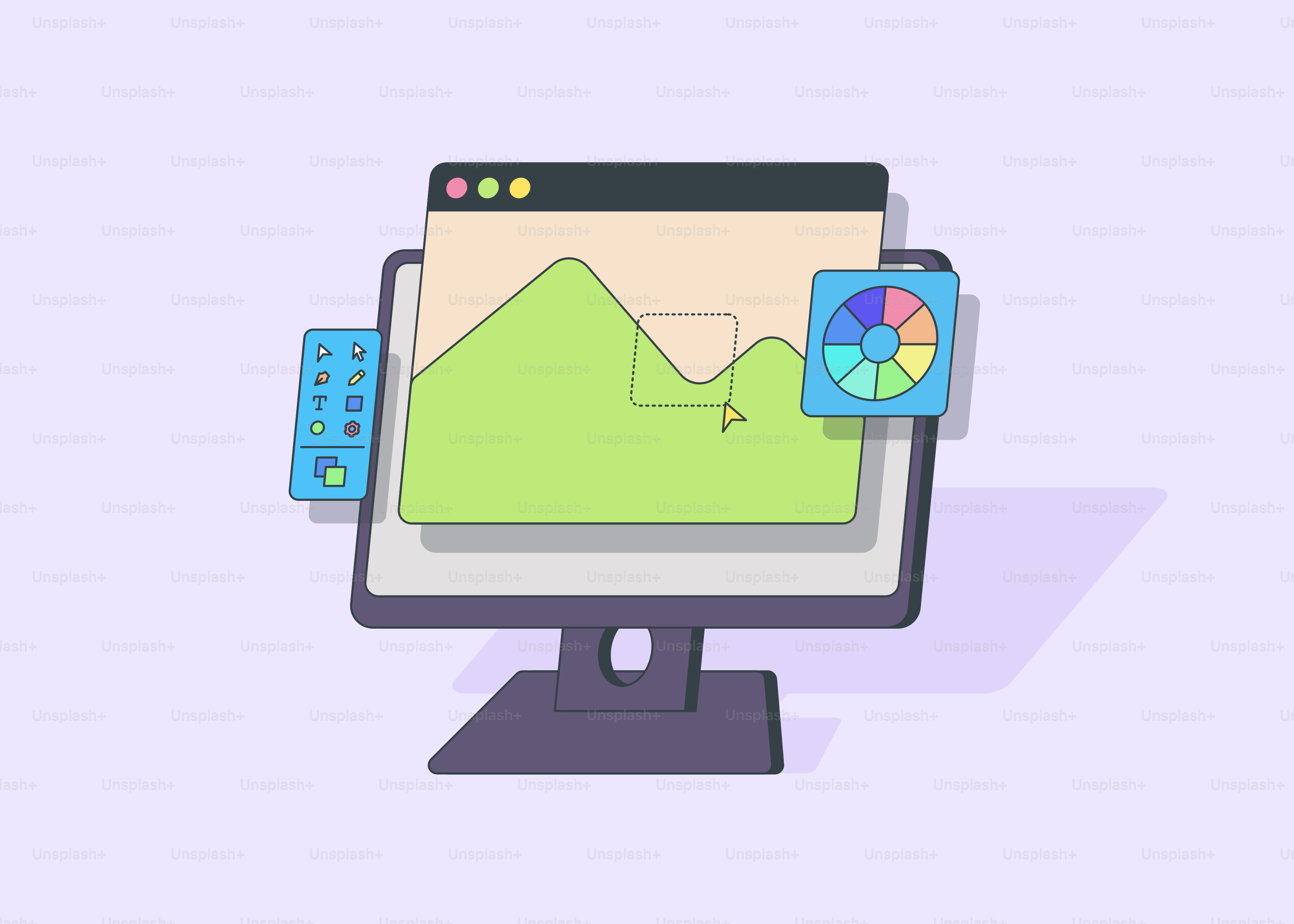 A flat screen monitor with a calculator next to it