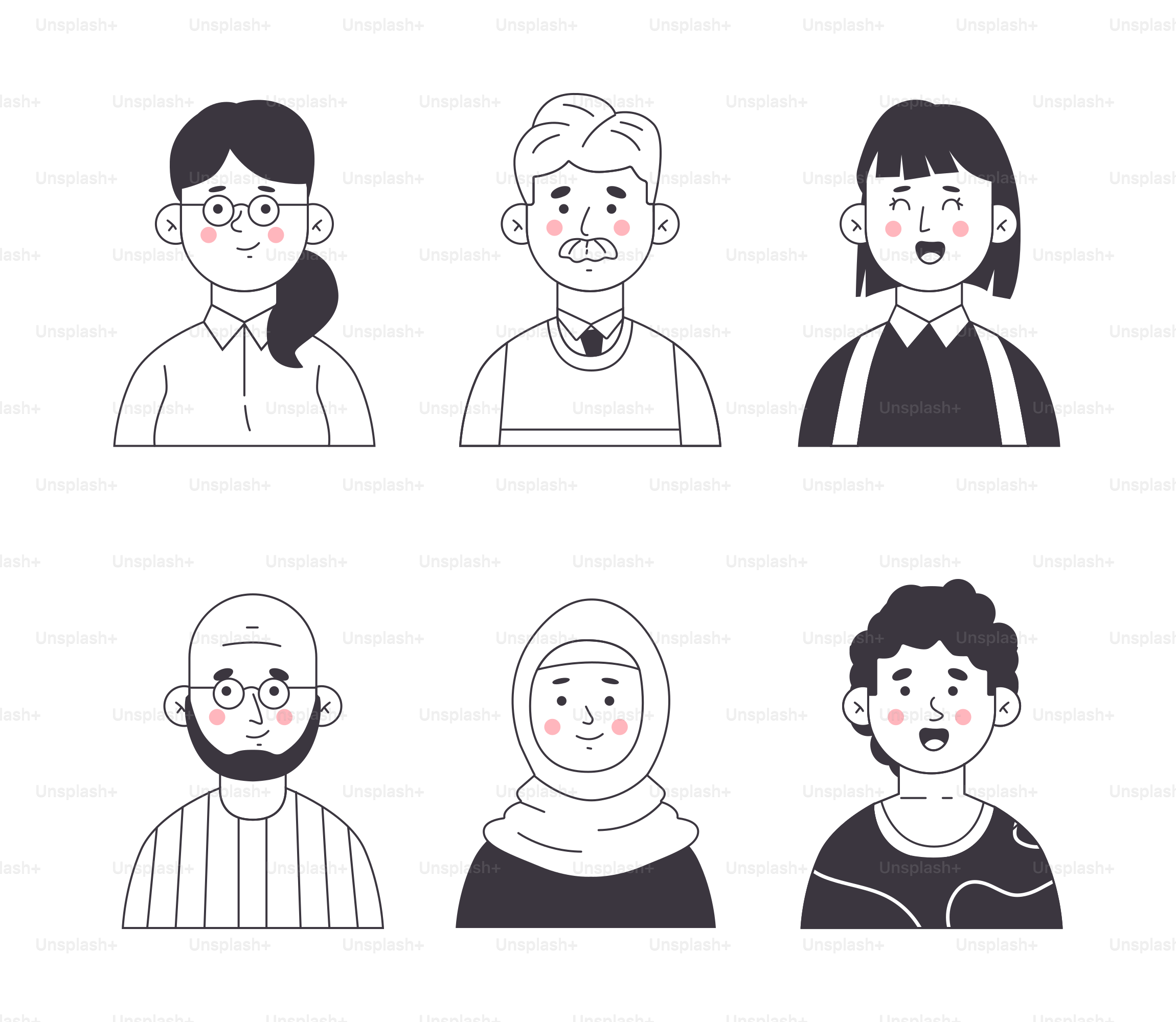 A group of people with different facial expressions