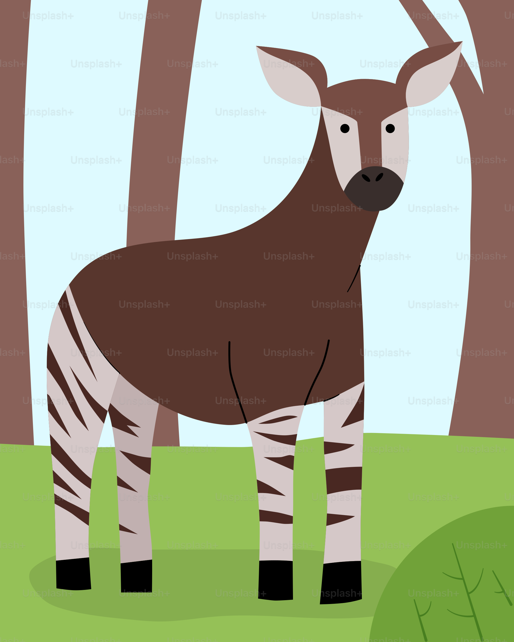 森の中に立つシマウマの漫画