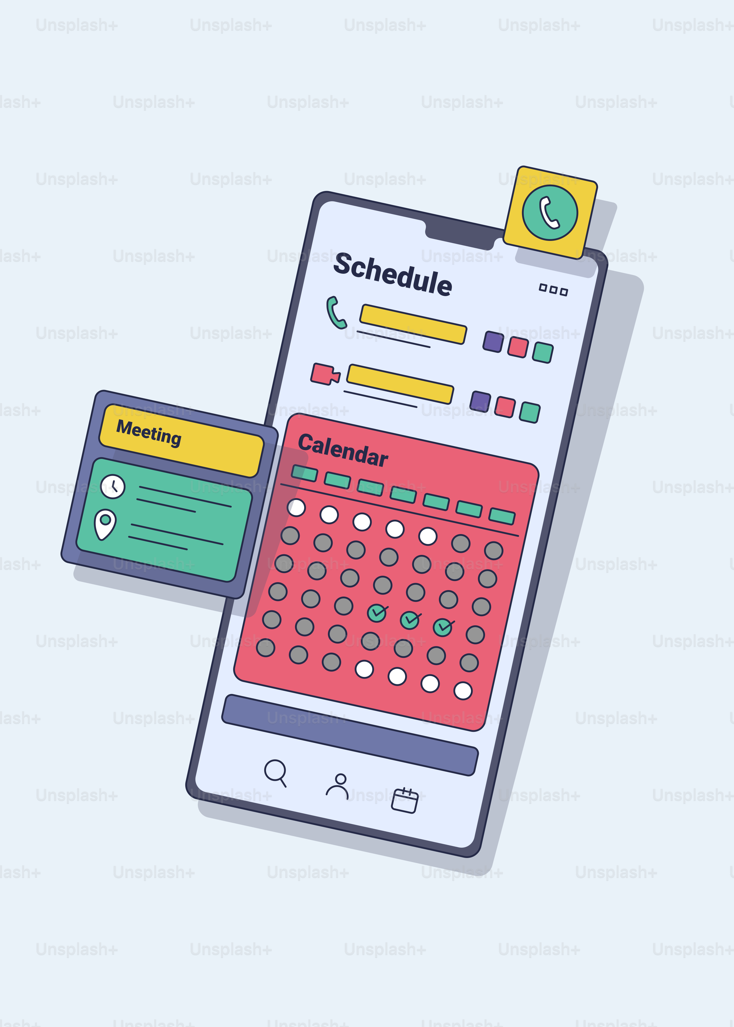 A calculator next to a mobile phone