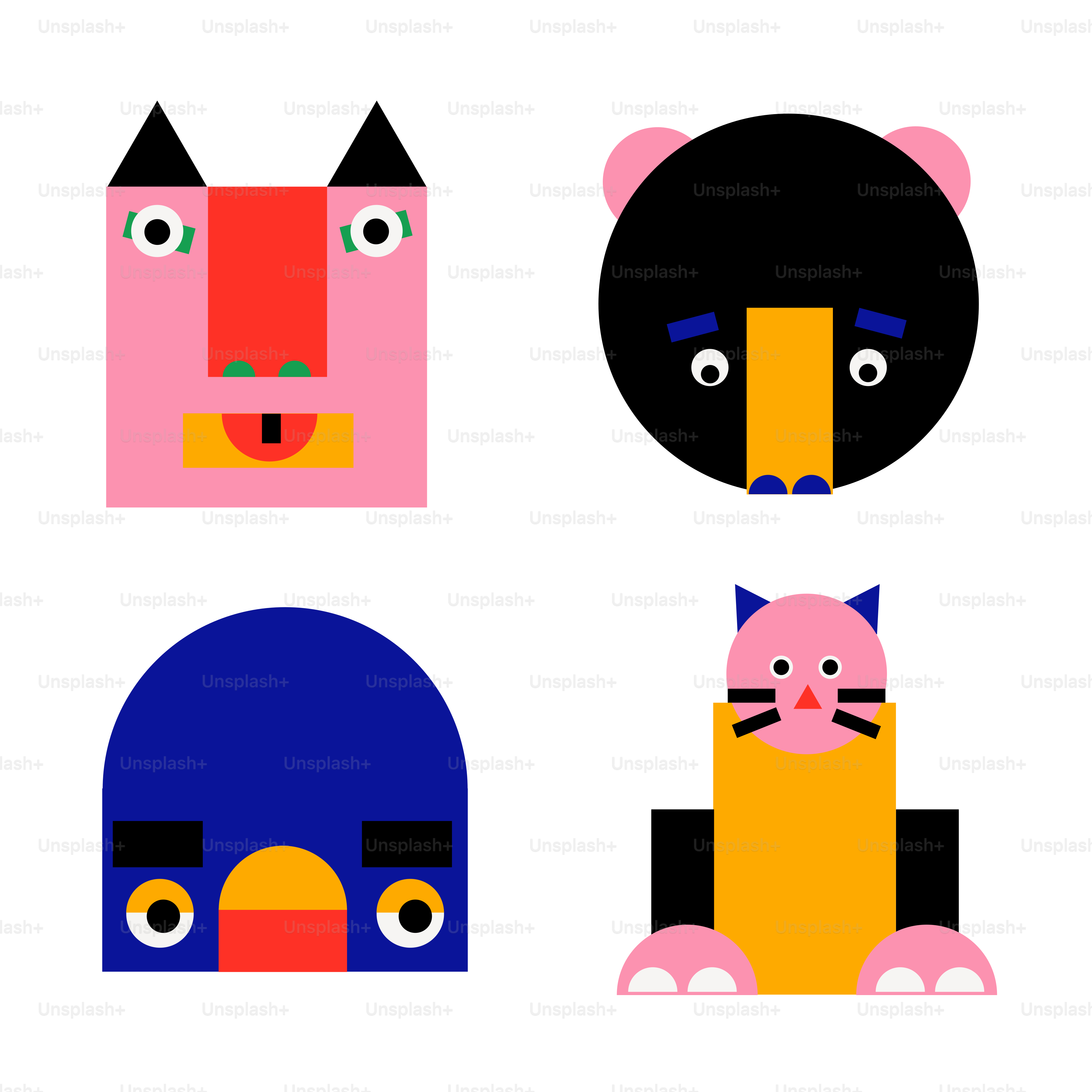 A group of different shapes and sizes of cats