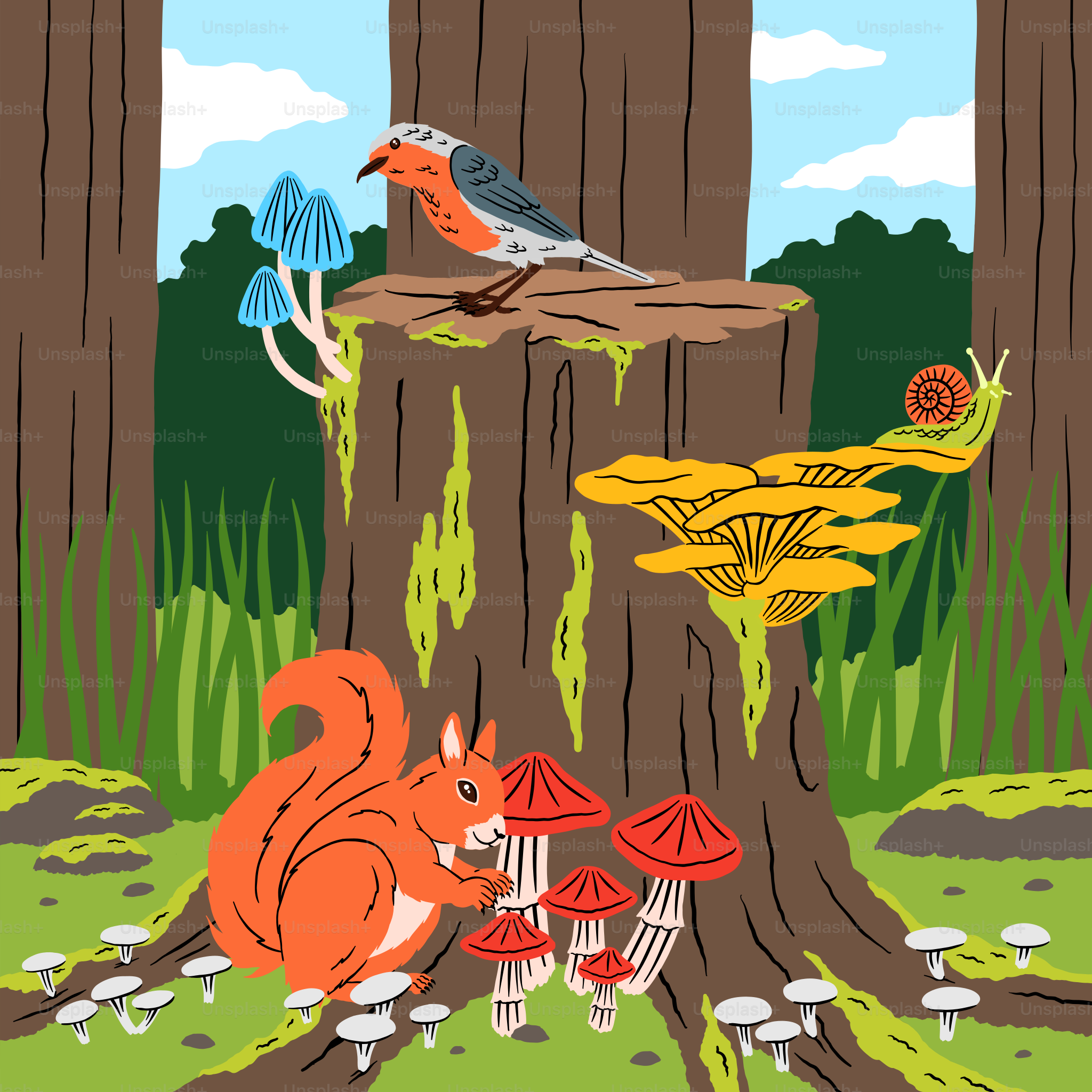 森の中のリスの写真