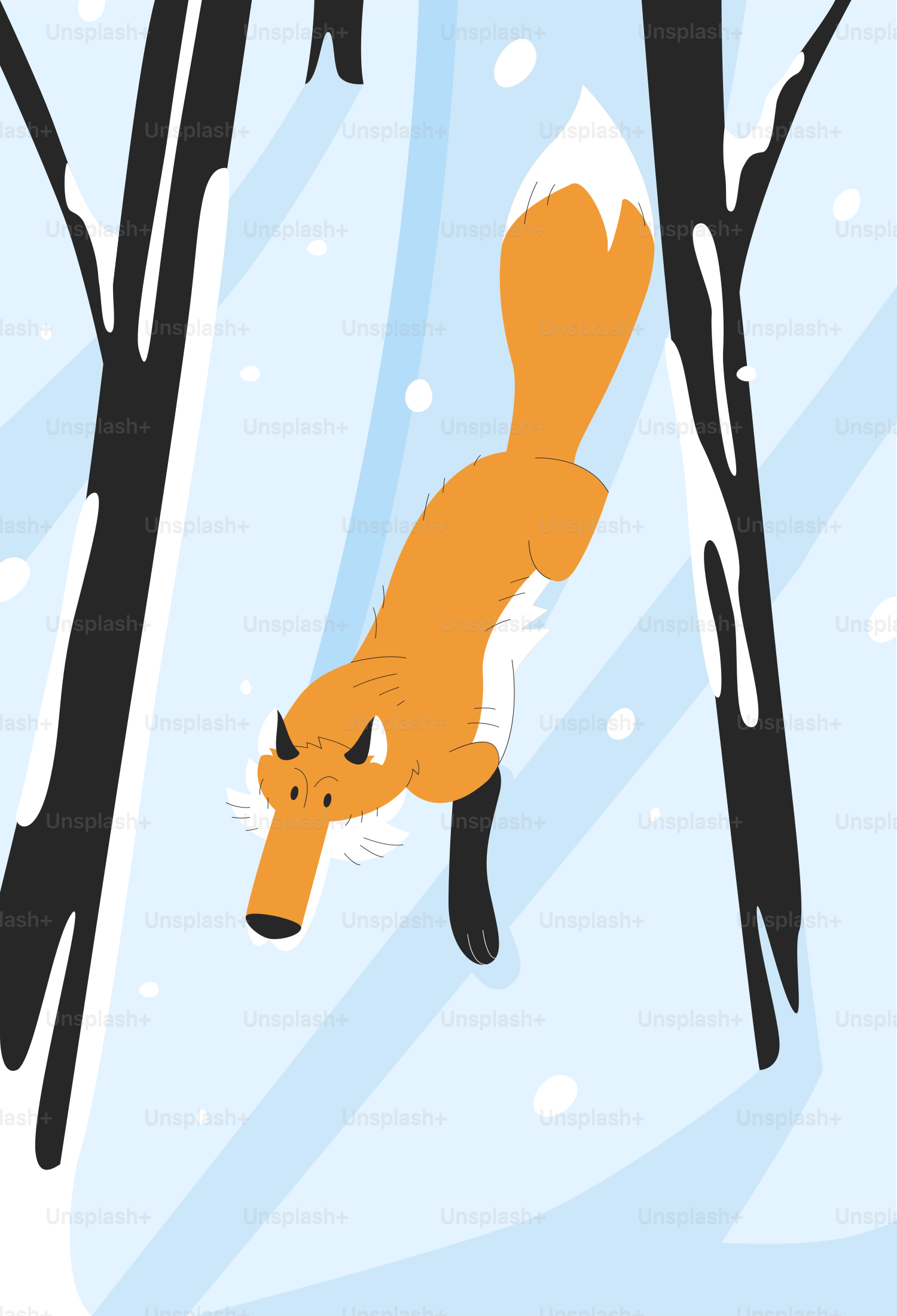 Une photo d’un renard dans la neige