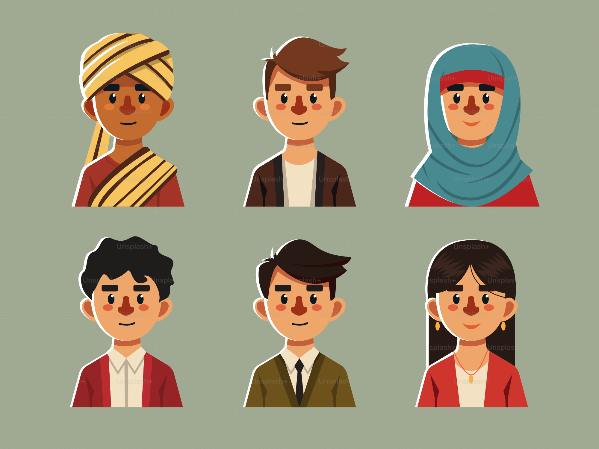 A group of people with different facial expressions