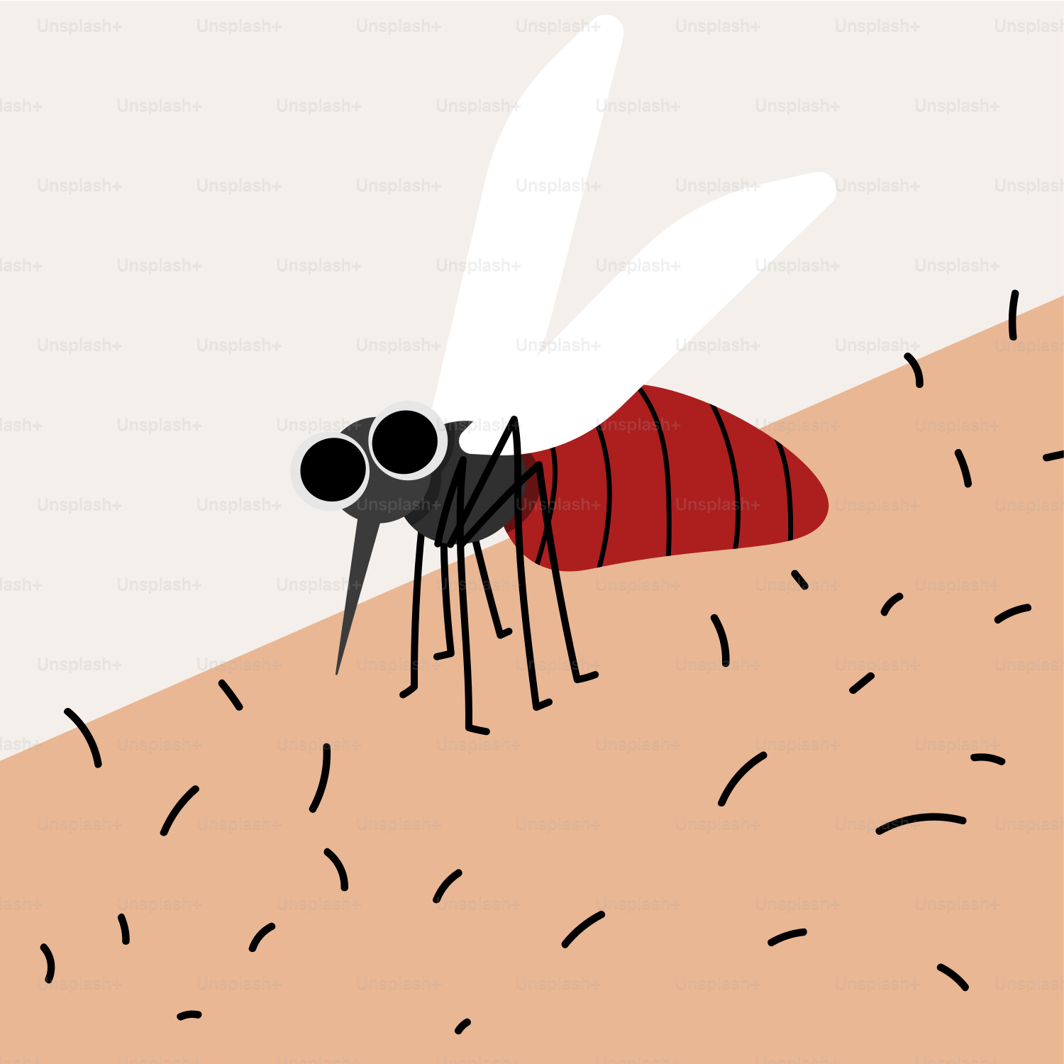 A mosquito with a red blanket on its back