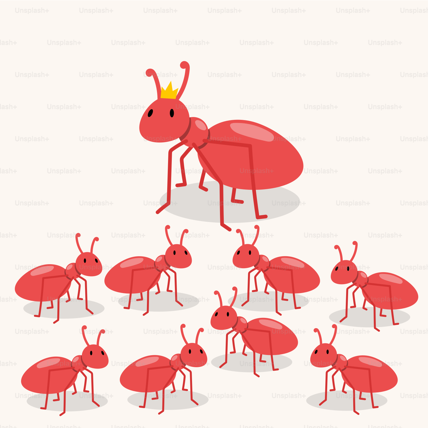 Um grupo de formigas vermelhas que estão ao lado de se