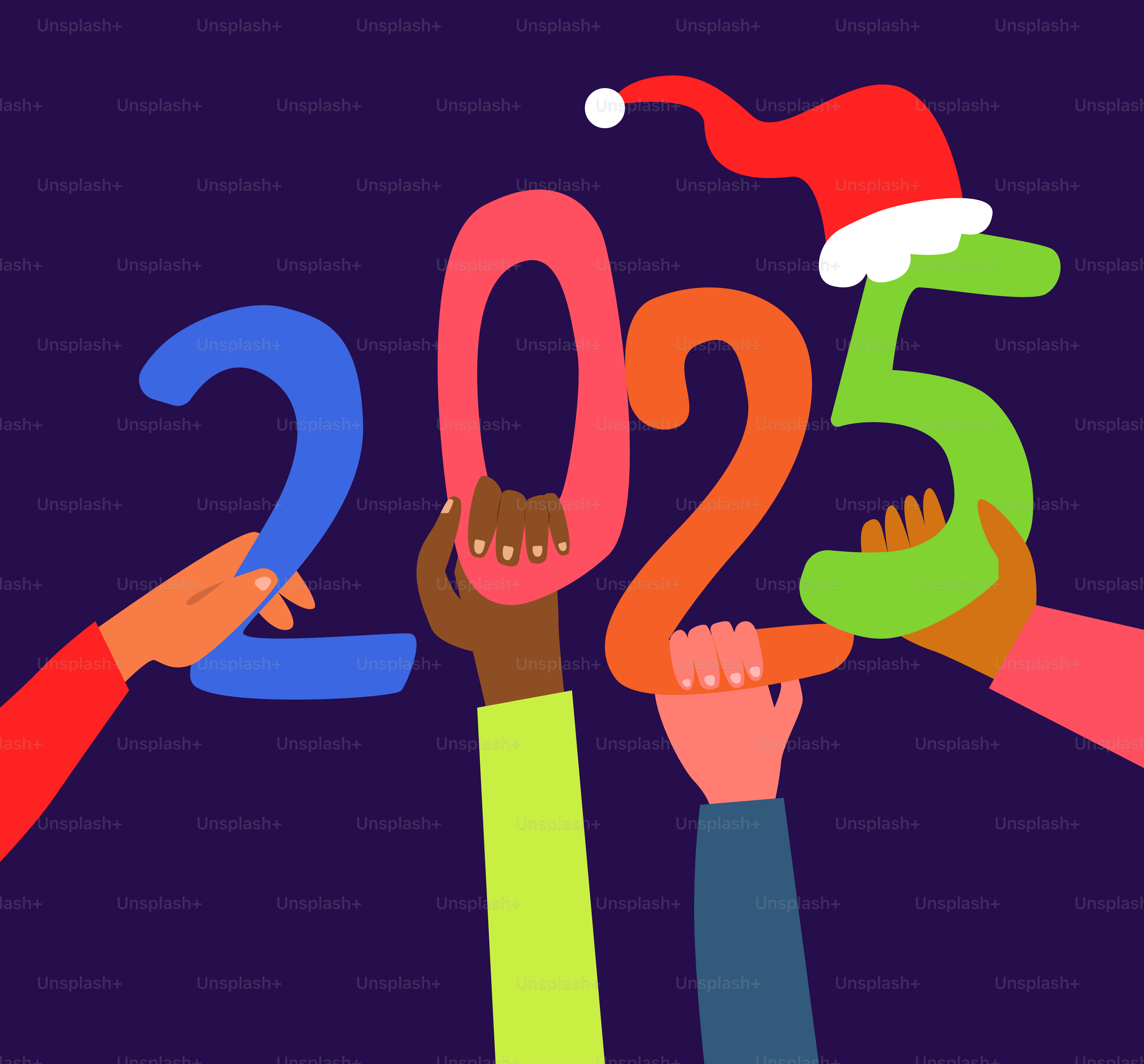 Eine Gruppe von Menschen, die Nummern in der Hand halten