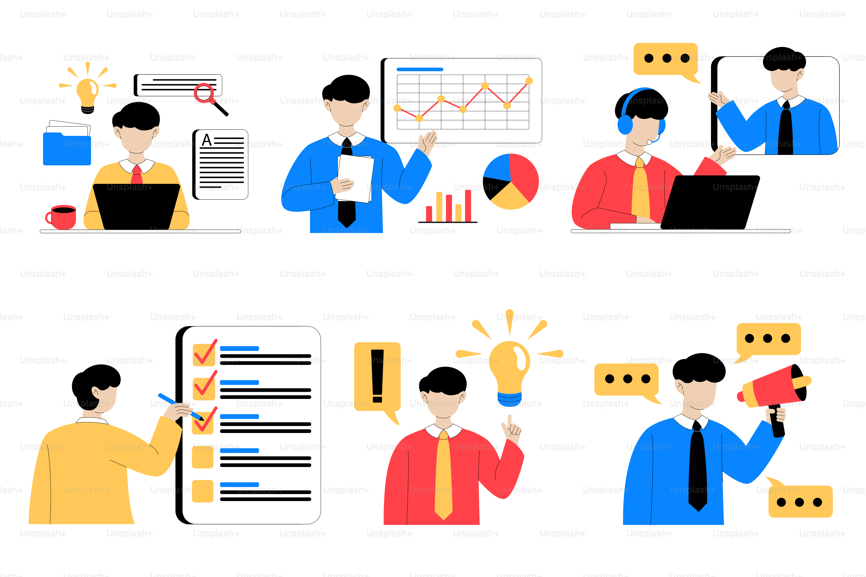 Une série d’illustrations de personnes utilisant différents dispositifs
