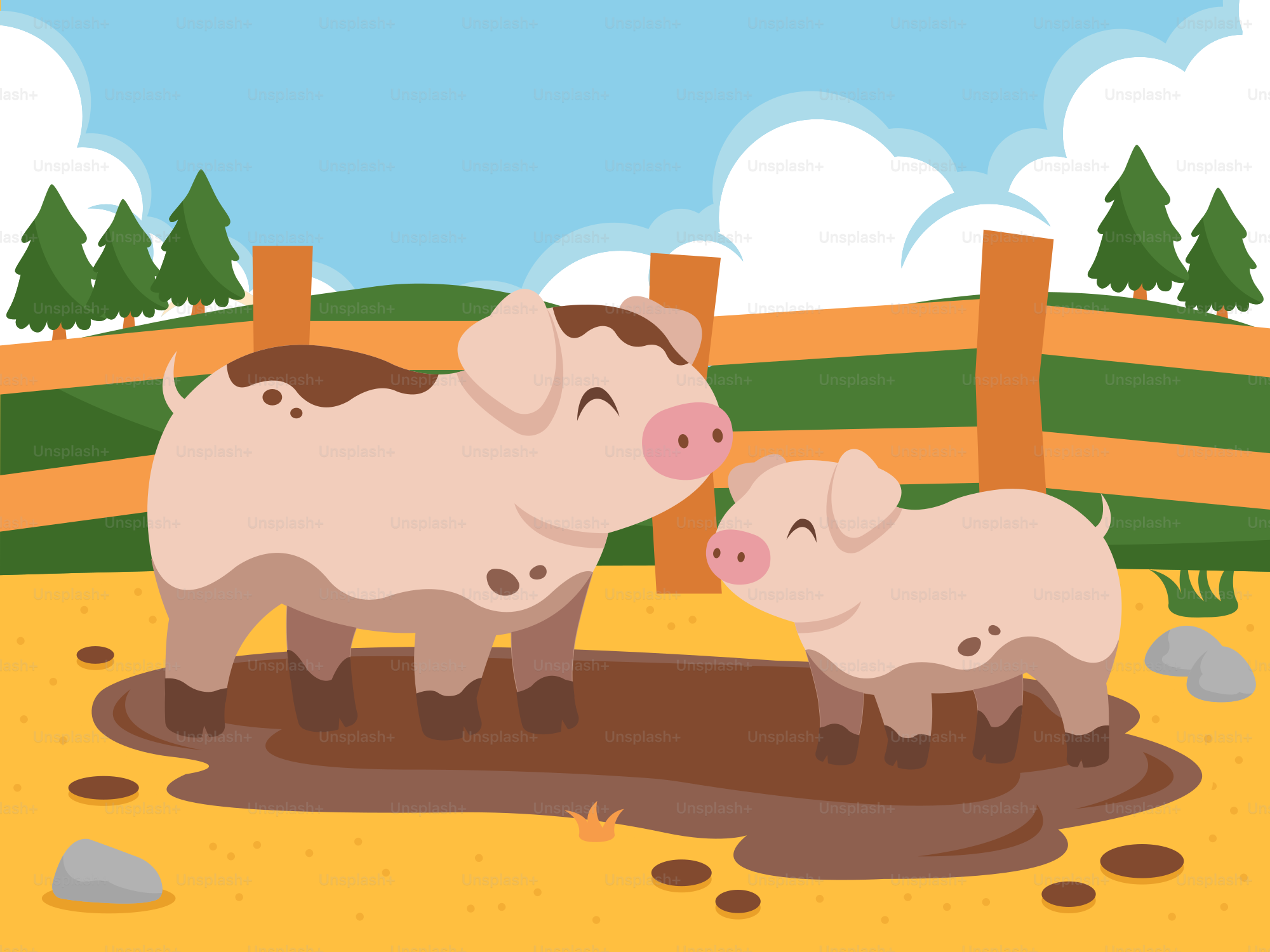 Una scena di fattoria con una mucca, polli e un'anatra vettoriale –  Immagine di Animale su Unsplash, image size:3000x2250