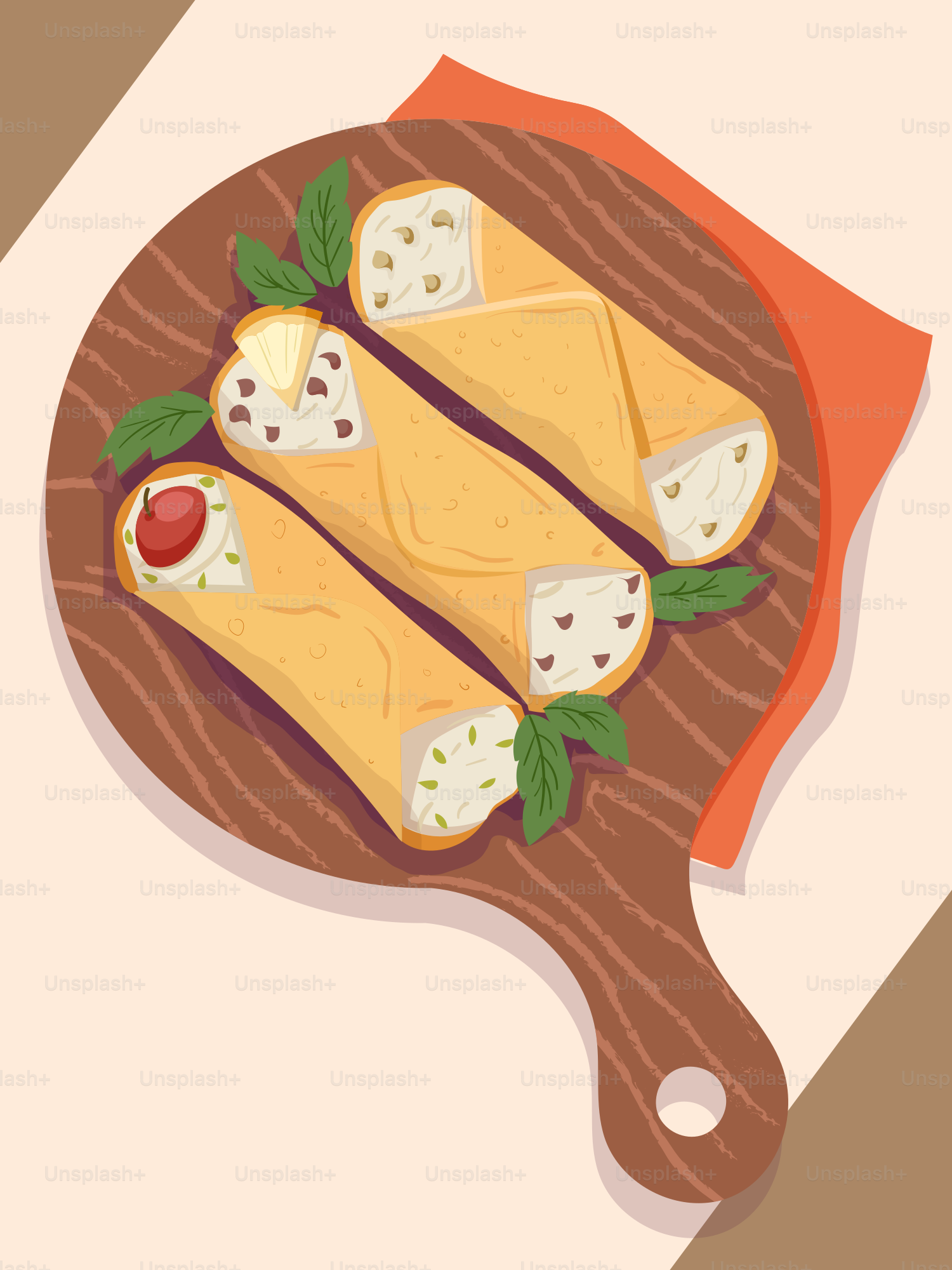 A plate of food that is on a table