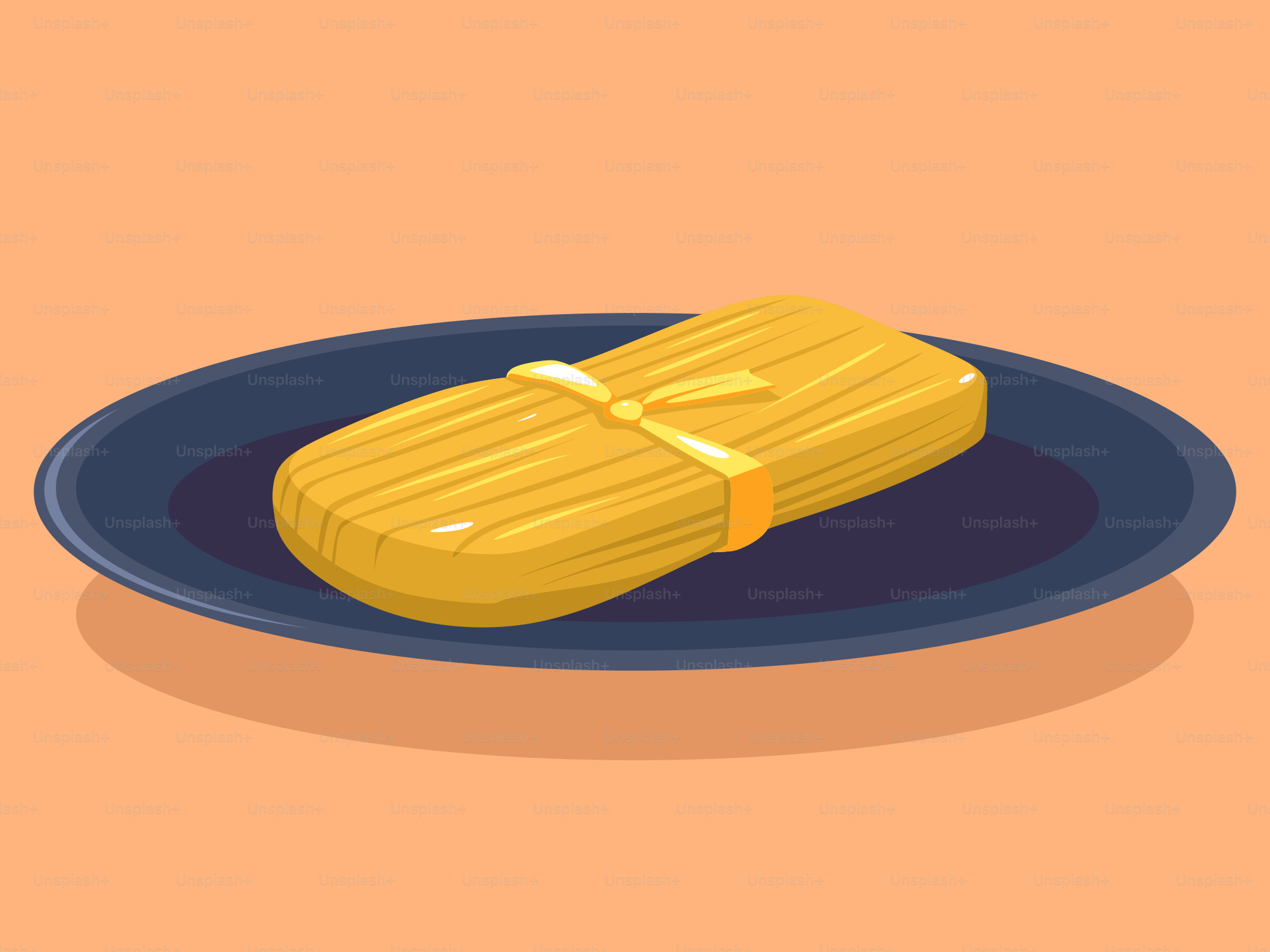 Une assiette avec un morceau de maïs dessus