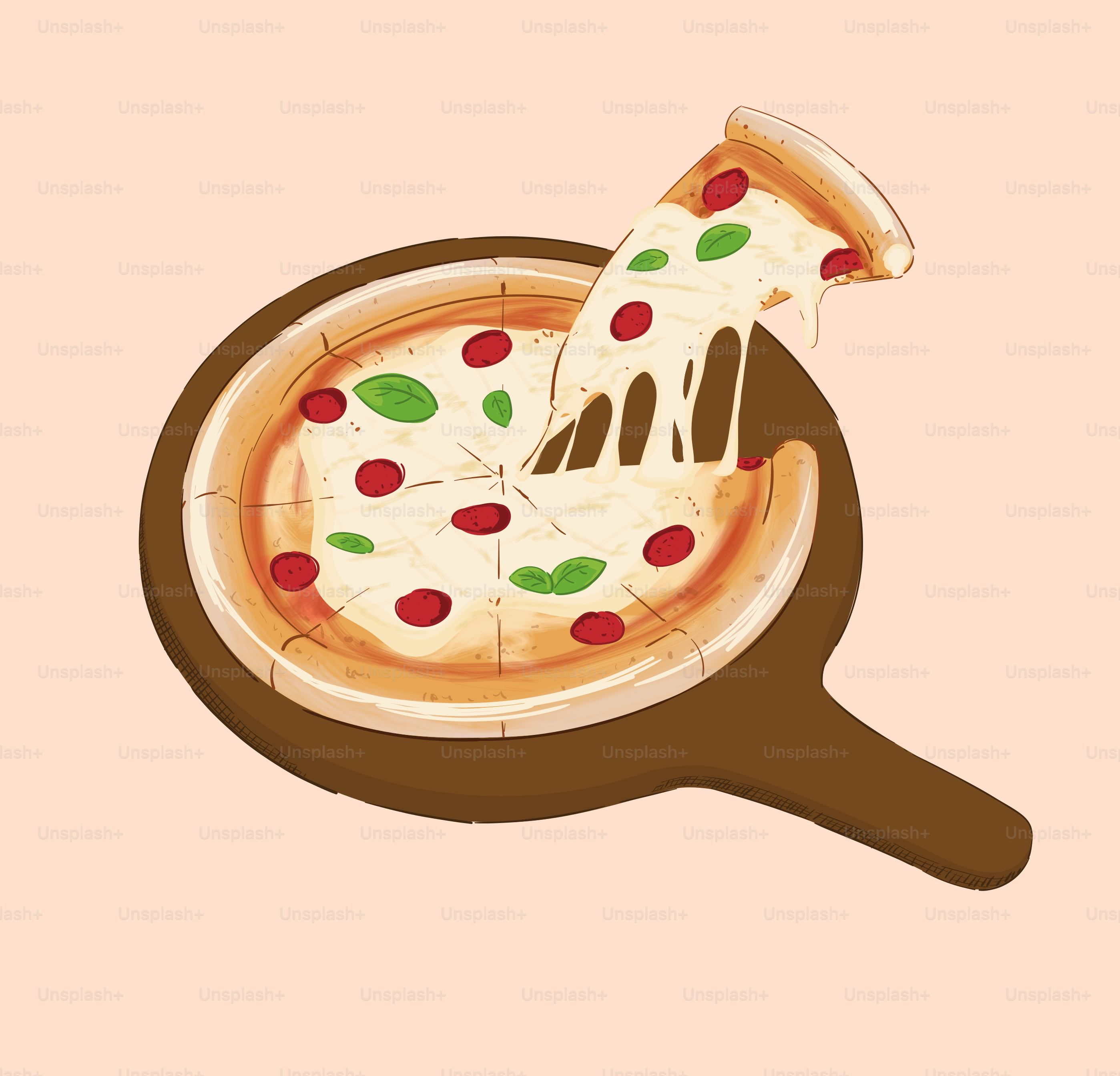 A pizza sitting on top of a pan covered in toppings