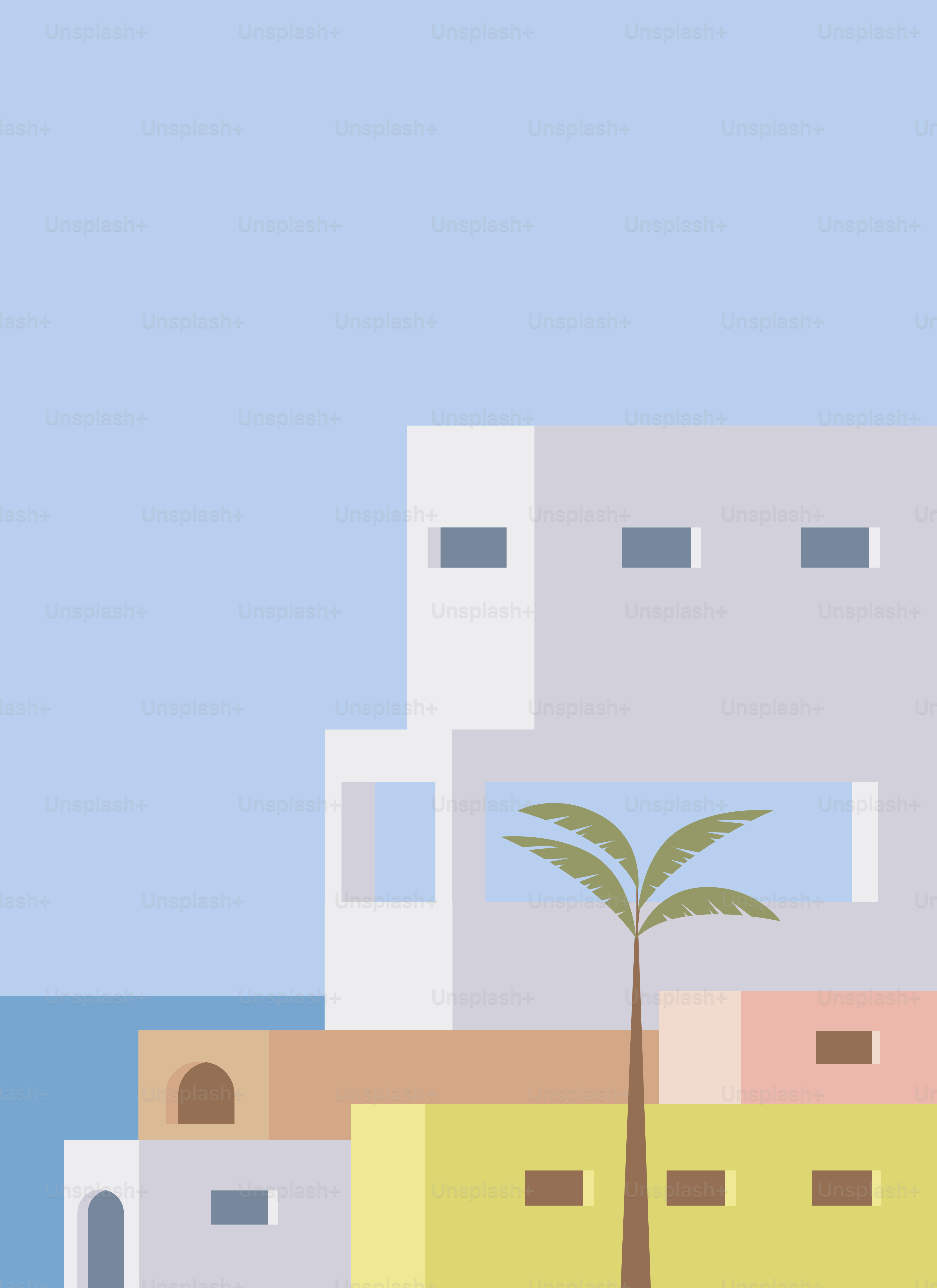 A building with a palm tree in front of it