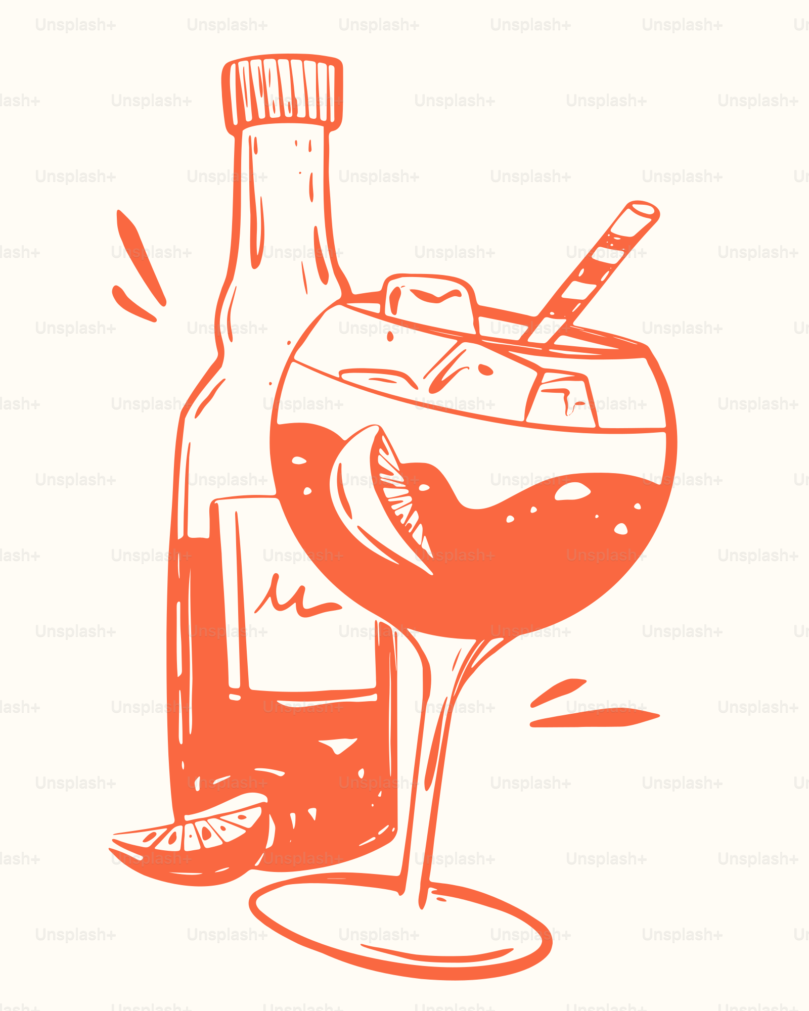 Eine Flasche Wein und ein Glas Wein