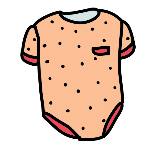 A picture of a baby's bodysuit on a white background