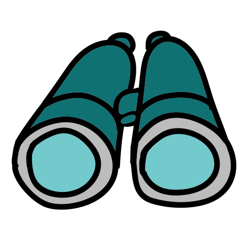A pair of binoculars on a white background