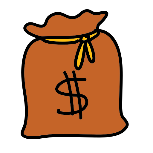 A bag with a dollar sign on it