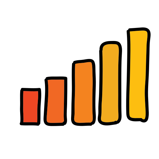Eine Zeichnung eines Balkendiagramms auf weißem Hintergrund
