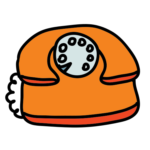 An orange phone with a button on it