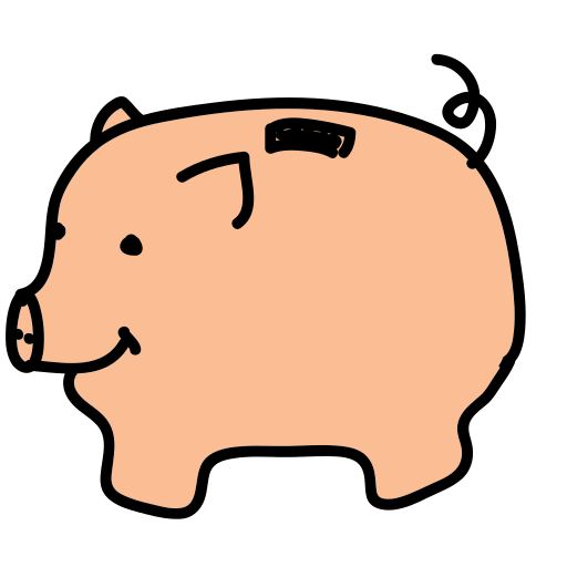 Ein Sparschwein mit einem Schein, der herausragt