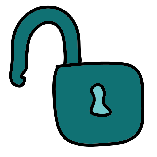 A blue padlock with a green handle