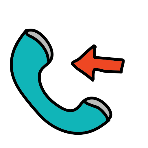 A phone with an arrow pointing to the left