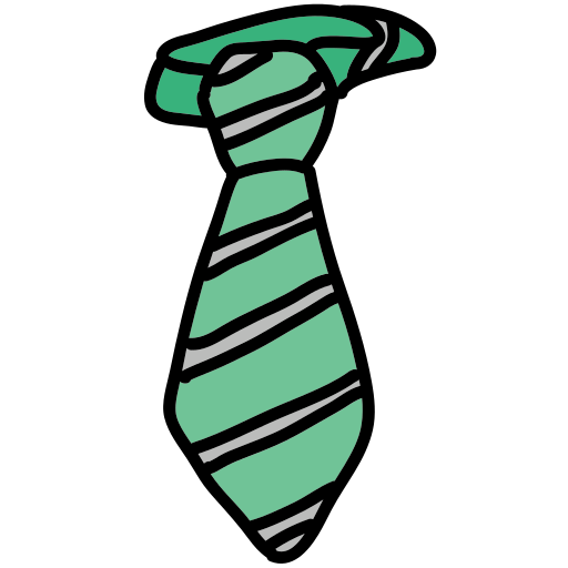 A green striped tie with a white background