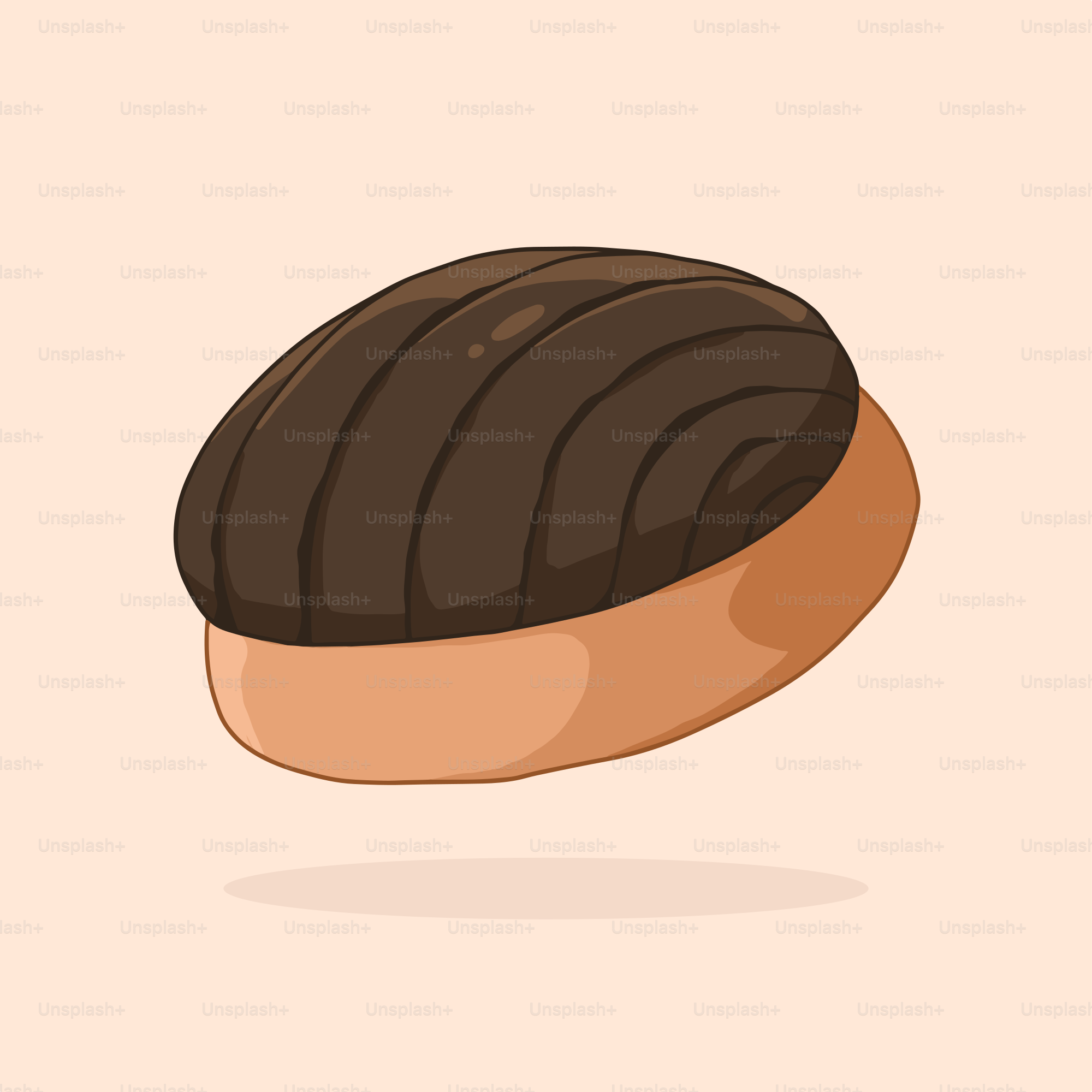 그 위에 초콜릿 프로스팅을 얹은 도넛