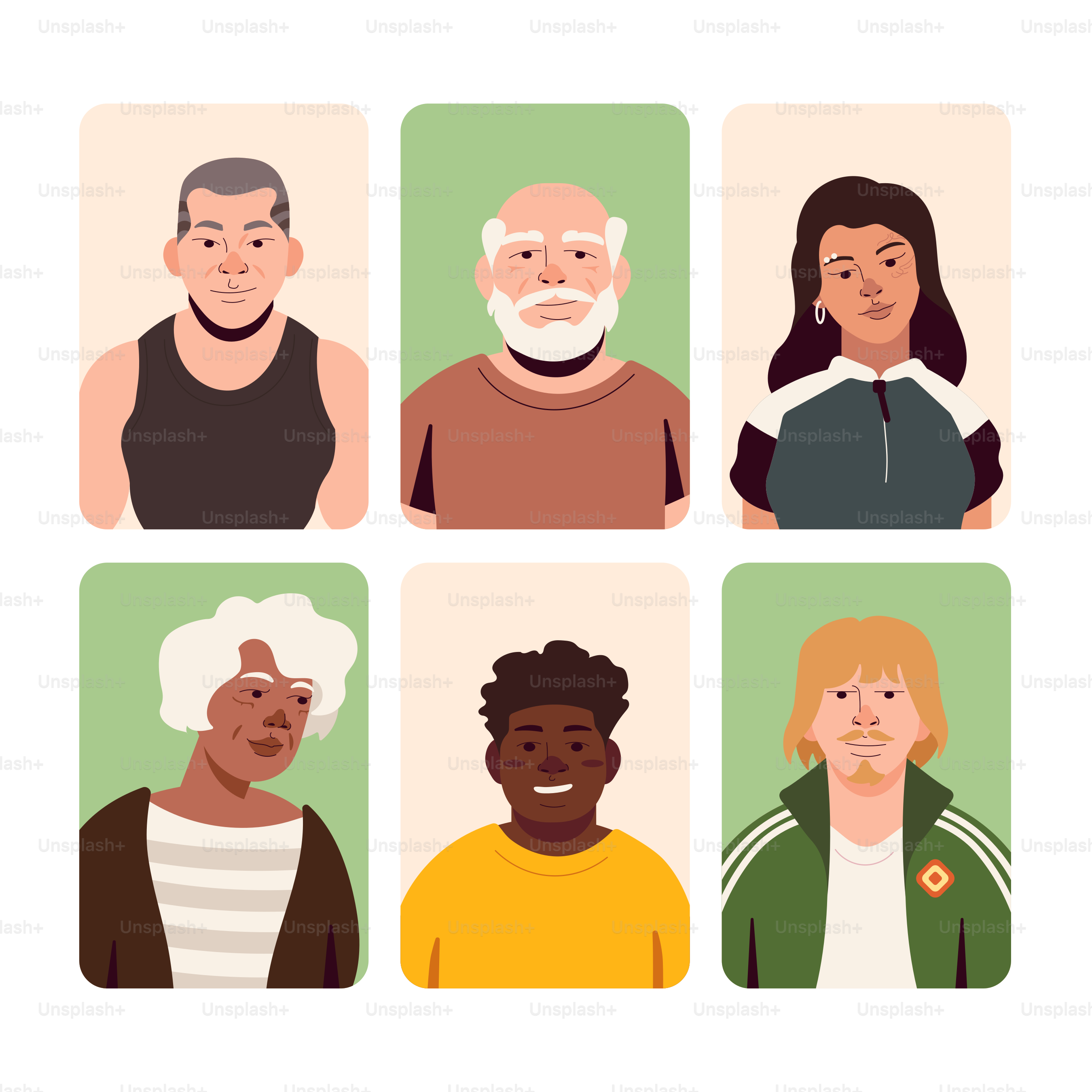 A group of people with different facial expressions