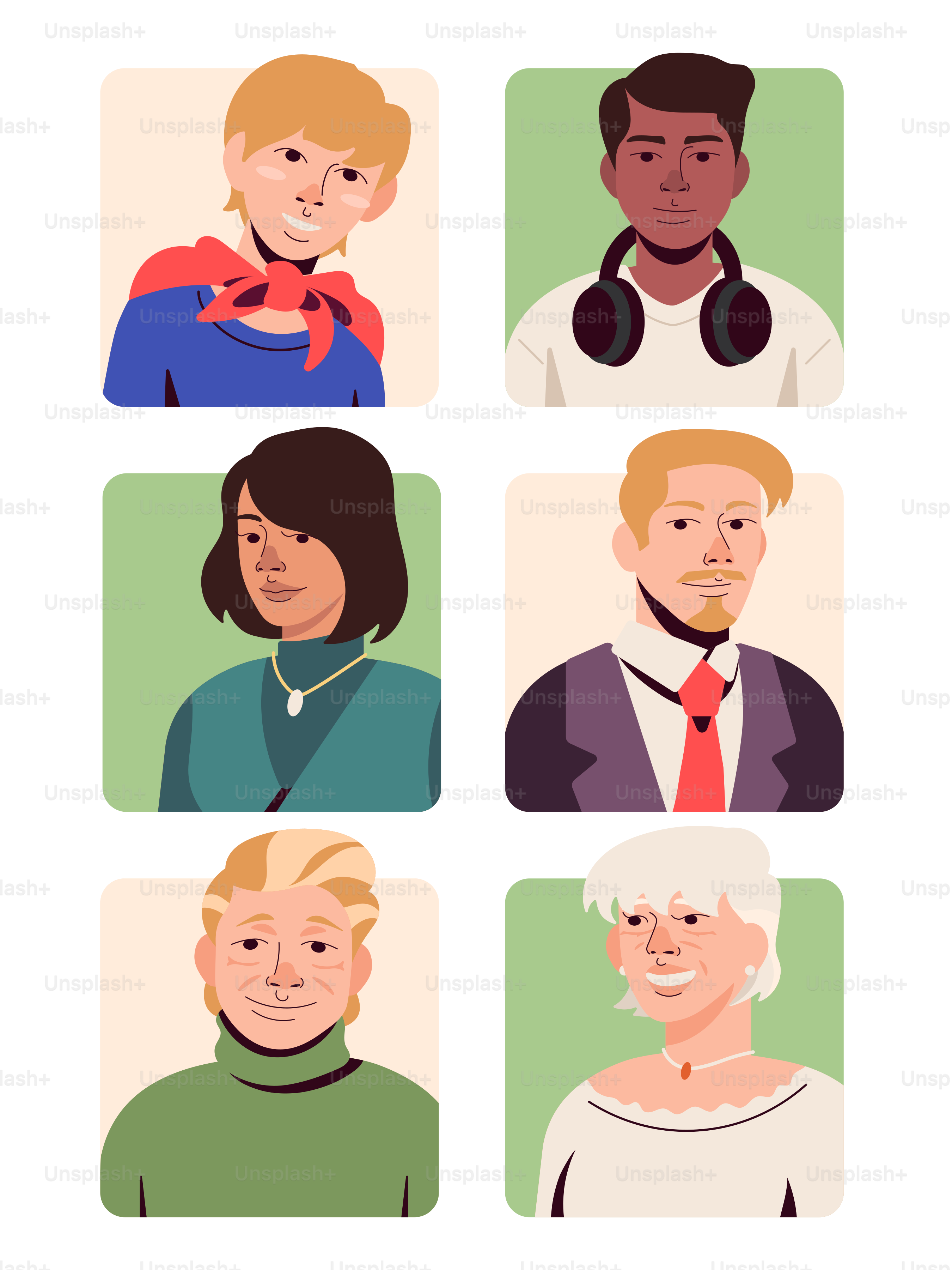 A group of people with different facial expressions