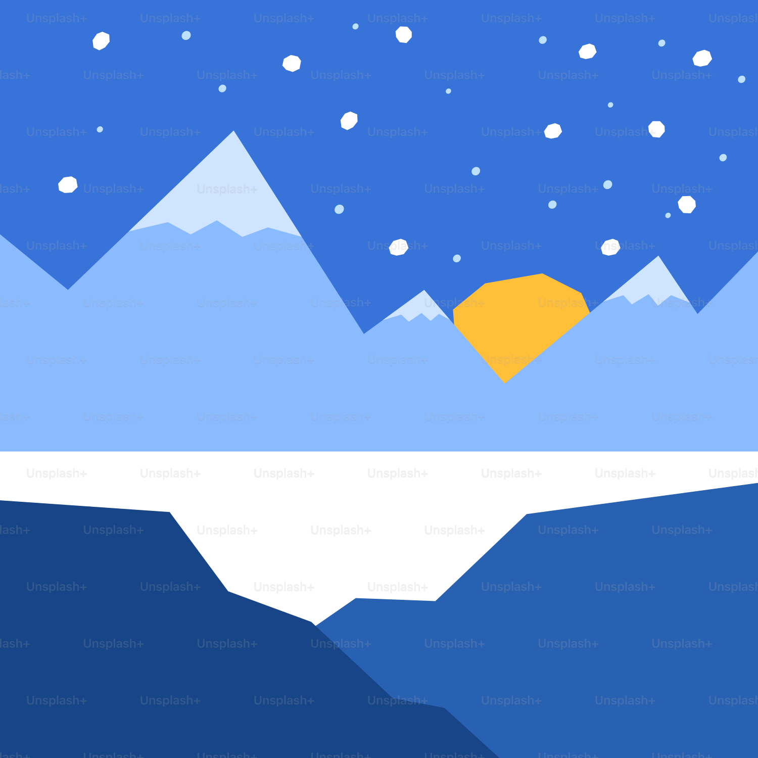 Une montagne enneigée avec un ciel étoilé